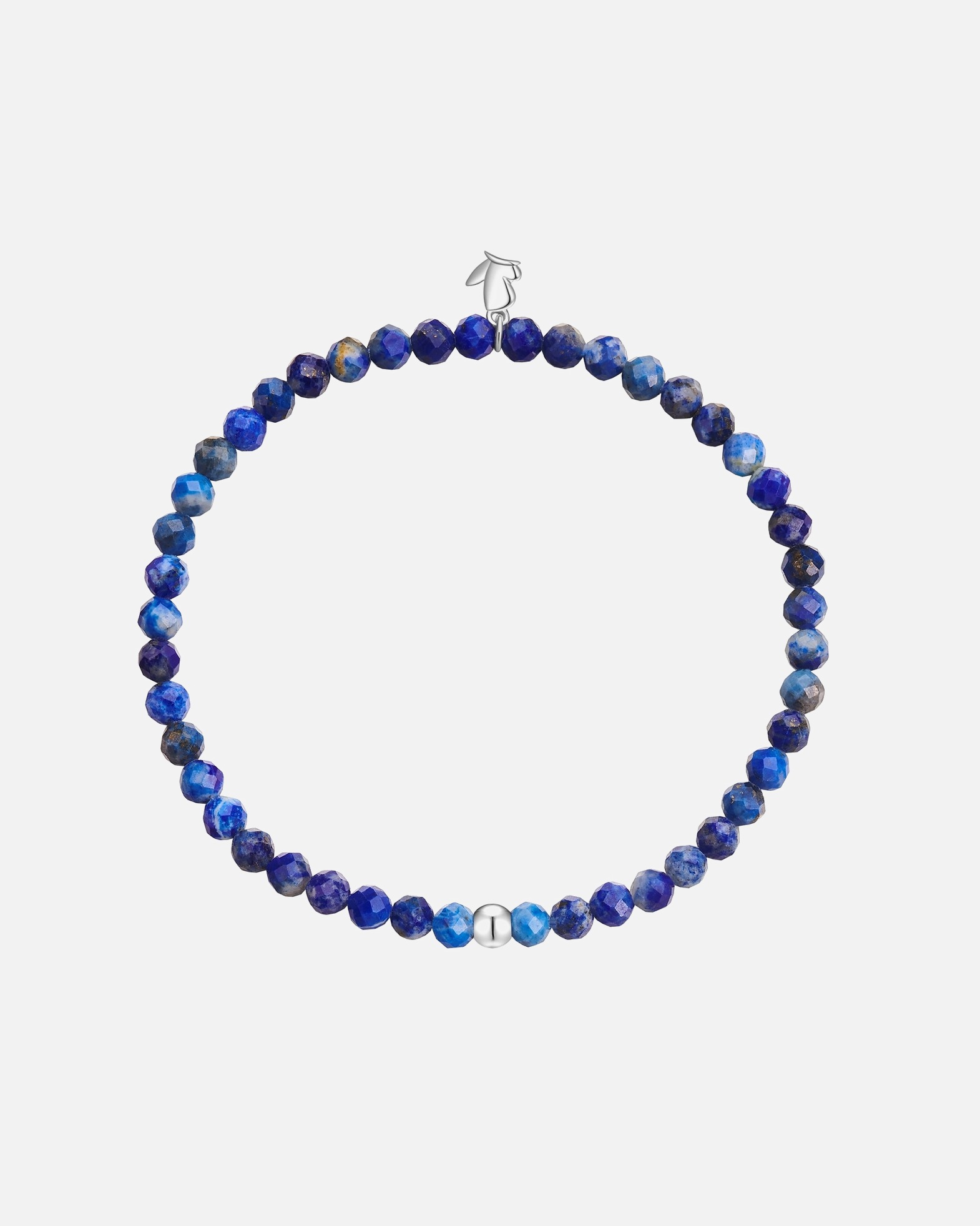 Armband für Weiblich Glanzstücke München Edelsteinarmband aus Edelstahl in Silber mit Lapislazuli 17,0 cm