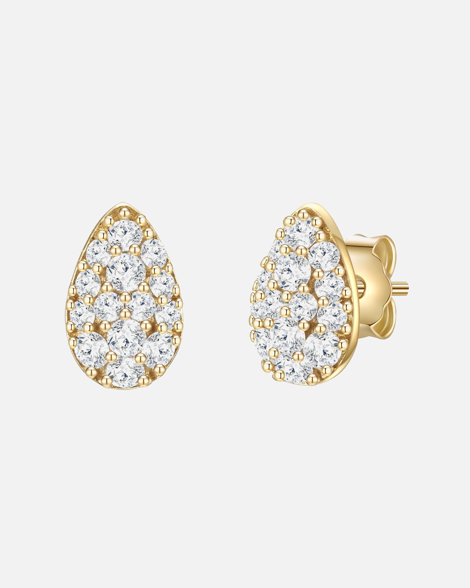 Ohrringe für Weiblich Glanzstücke München Ohrstecker Tropfen Sterling Silber Zirkonia in Gelbgold 8,0 mm