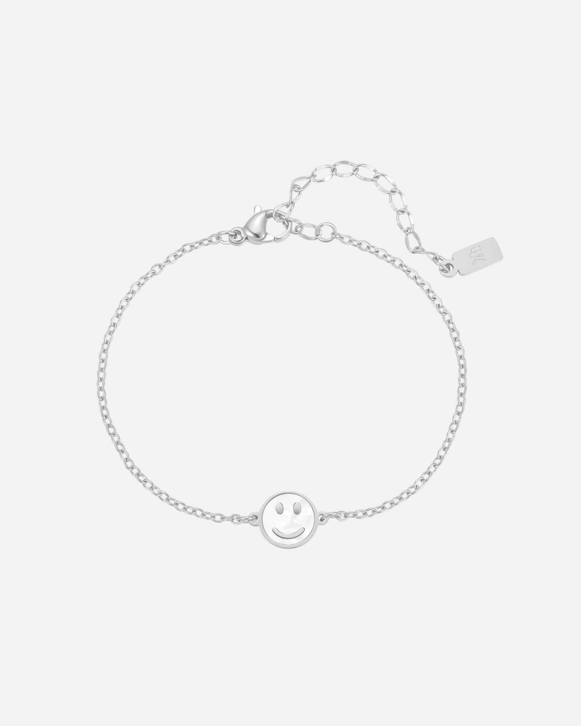 Armband für Weiblich Hey Happiness Default Brand Line Shell Smiley Armband – wasserfest Silber