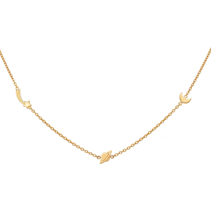 caï Caï Damen-Kette 925er Silber One Size 32013987 gold Weiss Damen