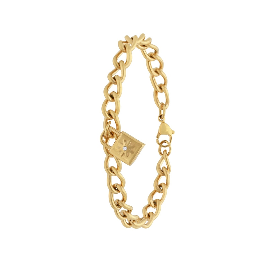 Lucardi Armband Stahl 19cm Gold Damen