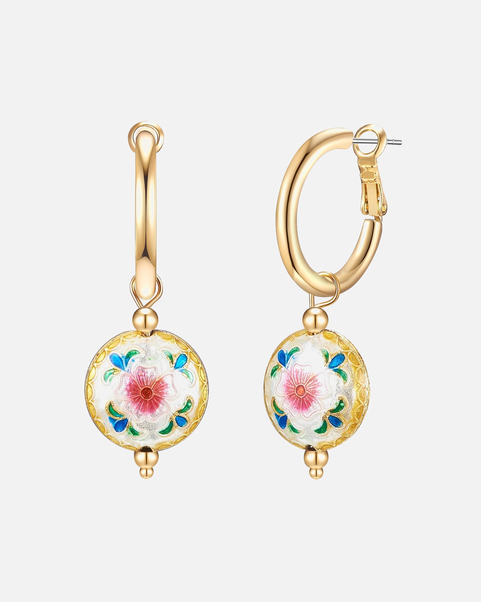 Creolen für Weiblich Lulu & Jane Creolen Metall-Legierung in Gelbgold 53,2 mm