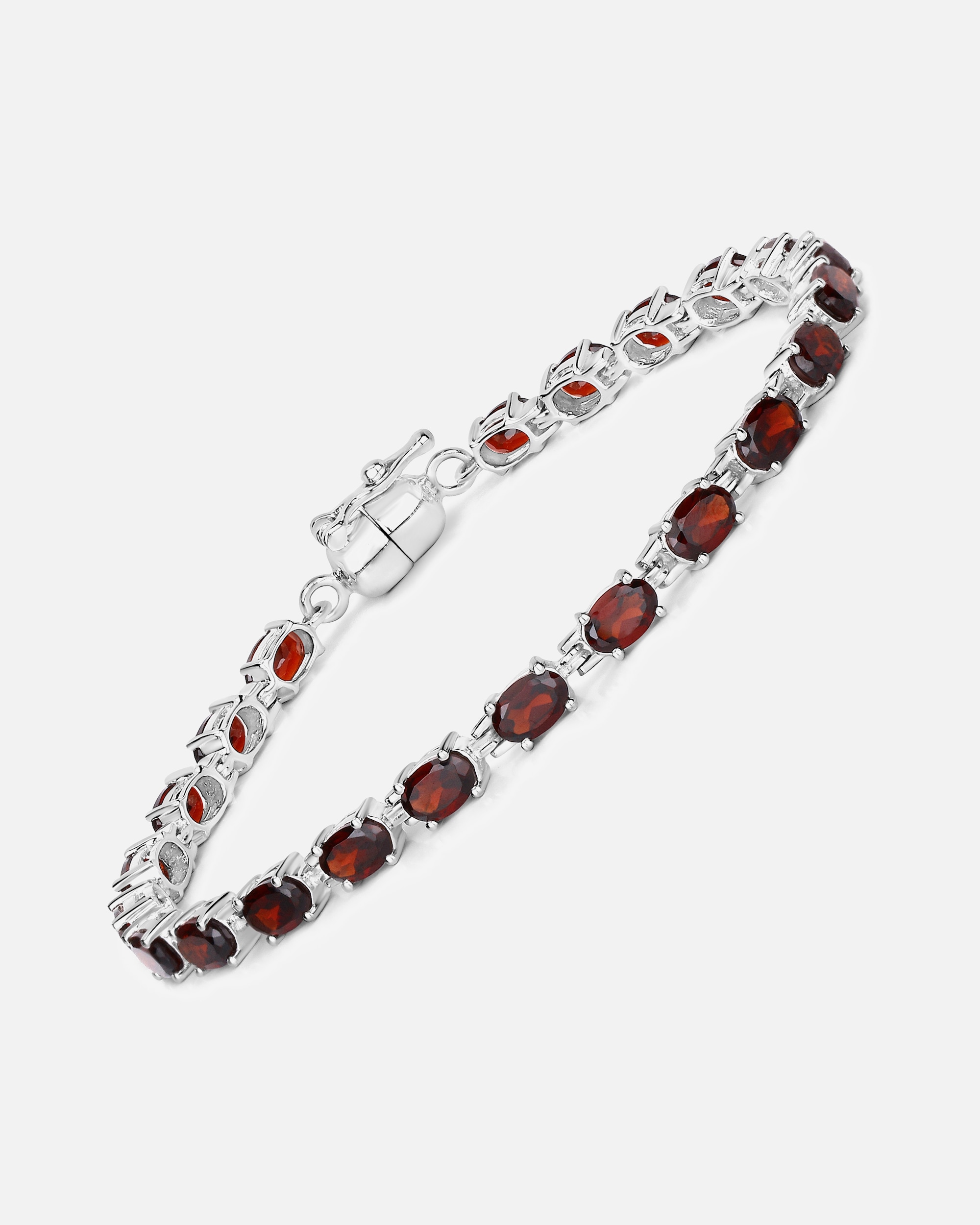 Armband für Weiblich Vira Jewels Armband 925/- Sterling Silber Granat rot 10,6ct. weiß