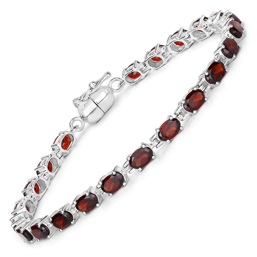 Vira Jewels Armband 925/- Sterling Silber Granat rot 10,6ct. weiß Weiss Damen