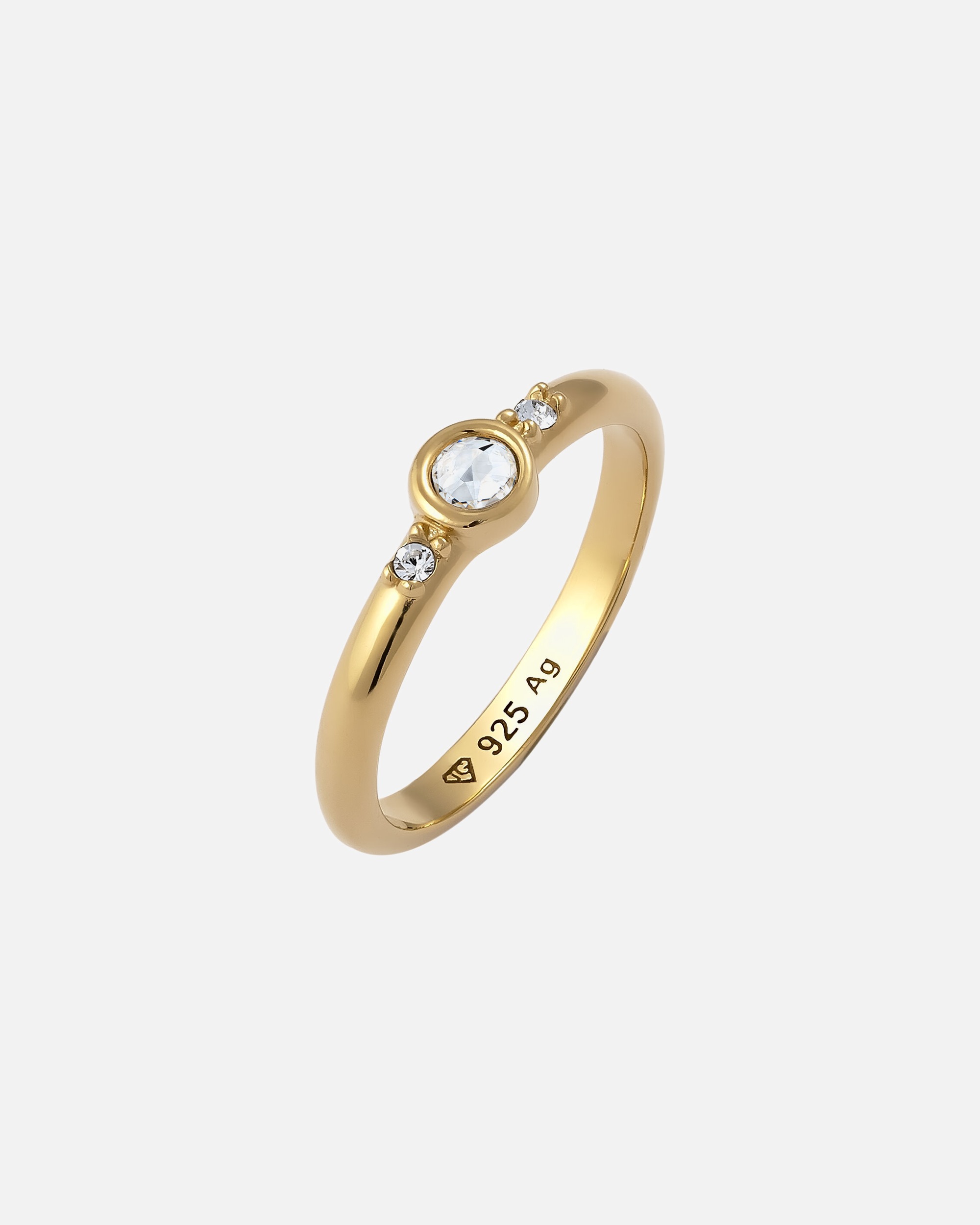 Ring für Weiblich Elli Solitär Weiß 925 Sterling Silber, mit Kristallen von Swarovski® 58