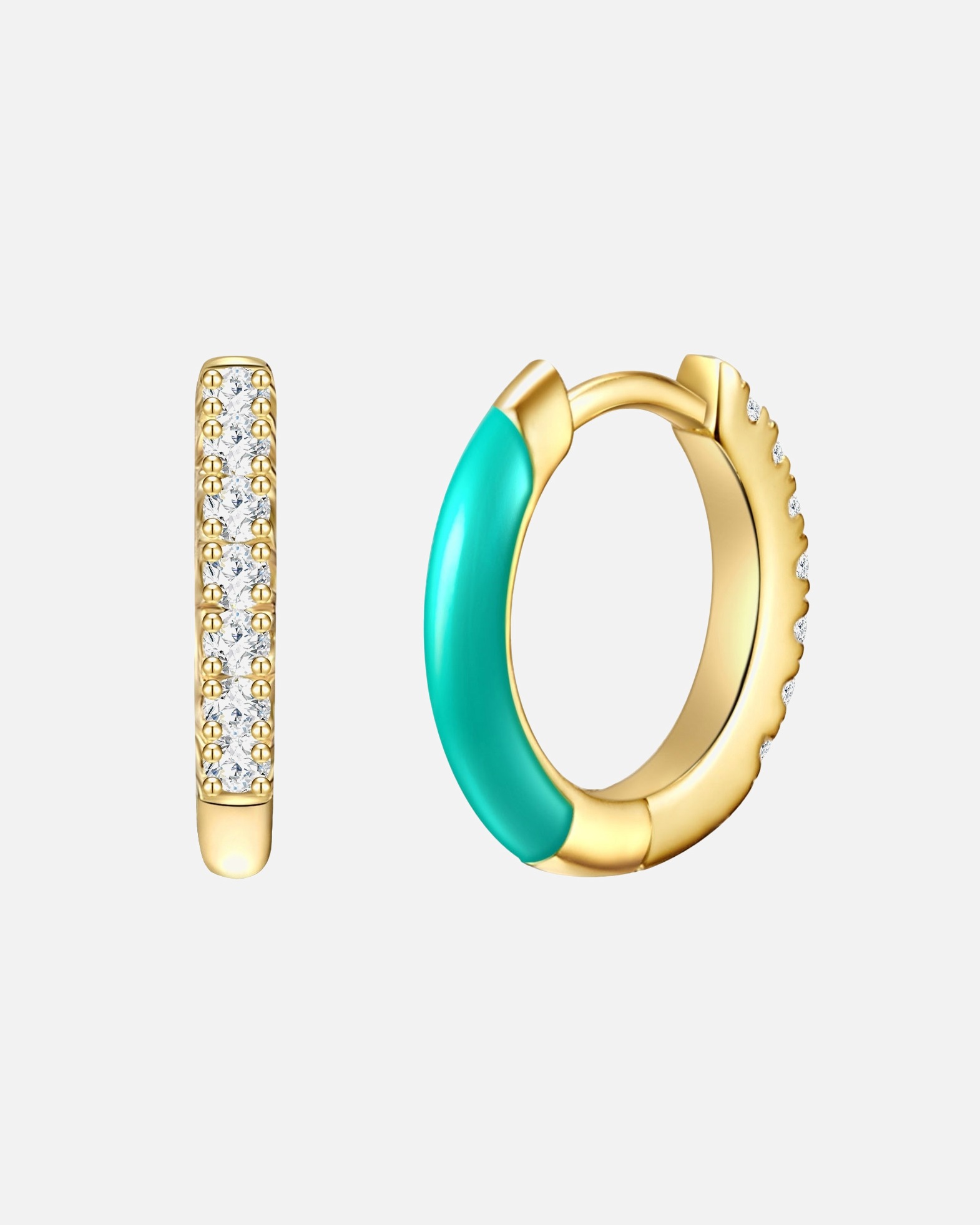 Creolen für Weiblich Glanzstücke München Creolen Sterling Silber Zirkonia in Gelbgold 11,4 mm