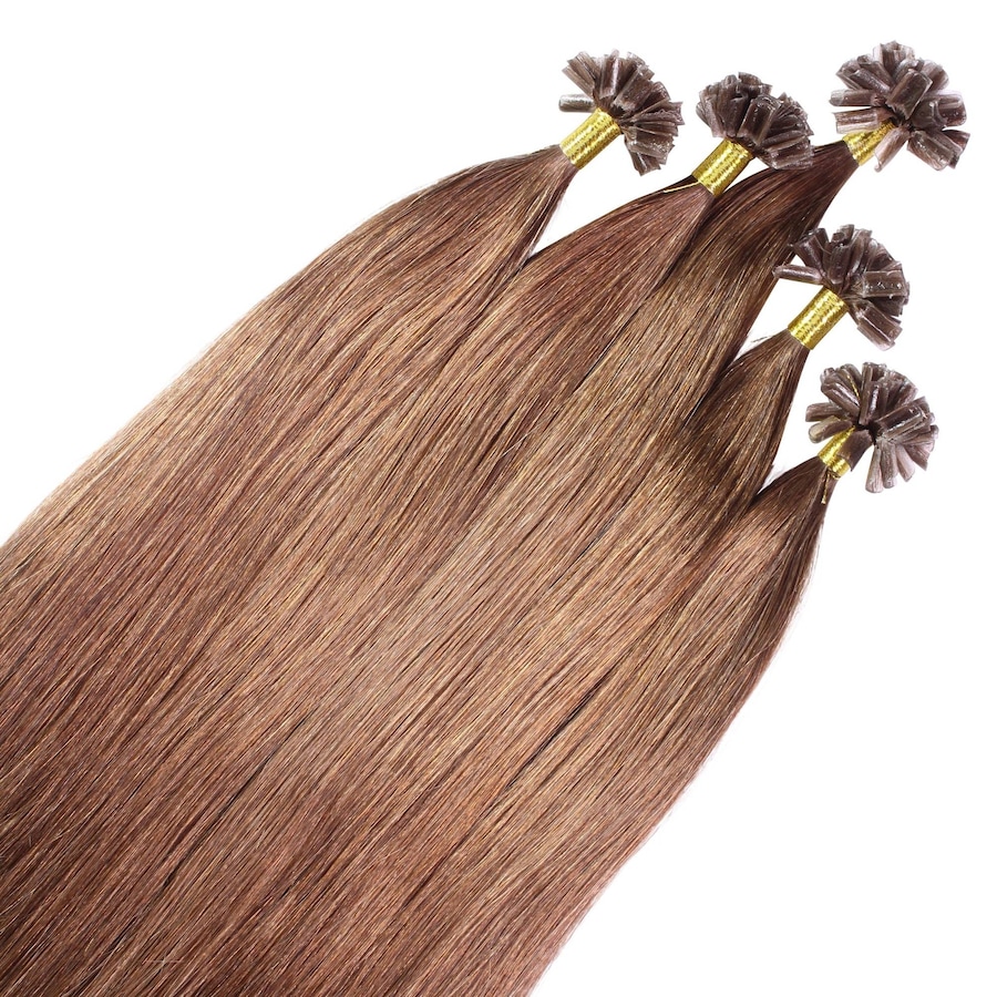hair2heart Bonding Extensions Premium Echthaar #8/1 Hellblond Asch 1g 50cm Braun Damen
