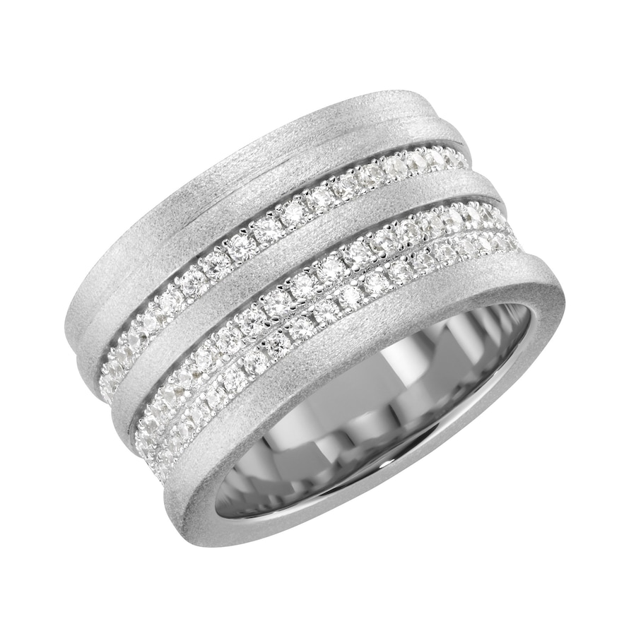 Giorgio Martello Milano Ring mit weißen Zirkonia, Silber 925 56 Weiss