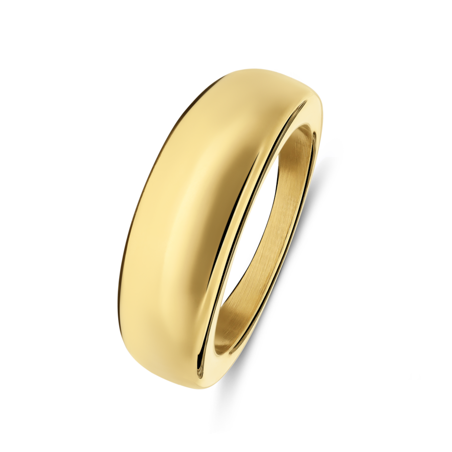 Lucardi Ring Stahl Gold - 66mm Damen