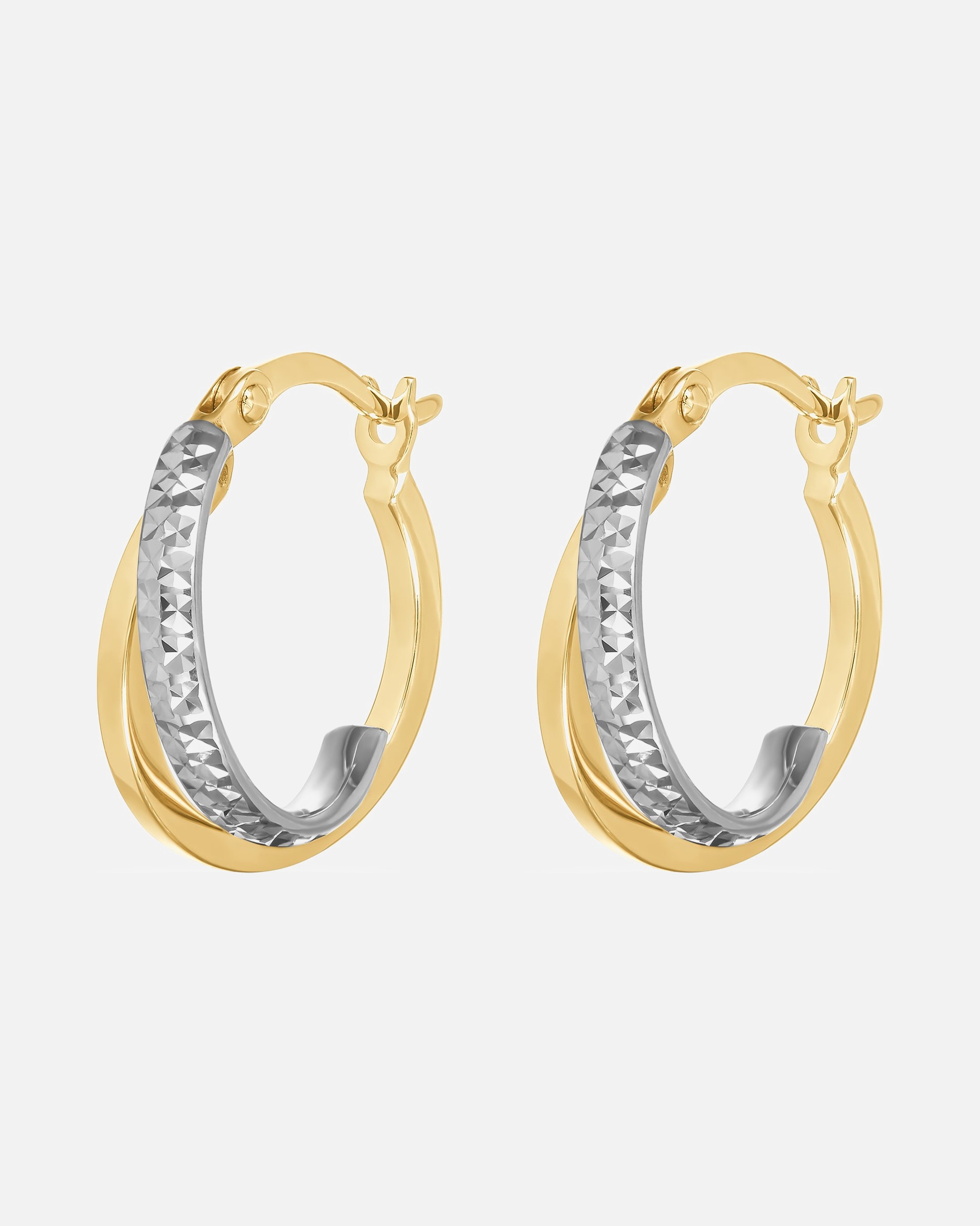 Ohrringe für Weiblich FAVS Creolen 375er Gelbgold, 375er Weißgold One Size