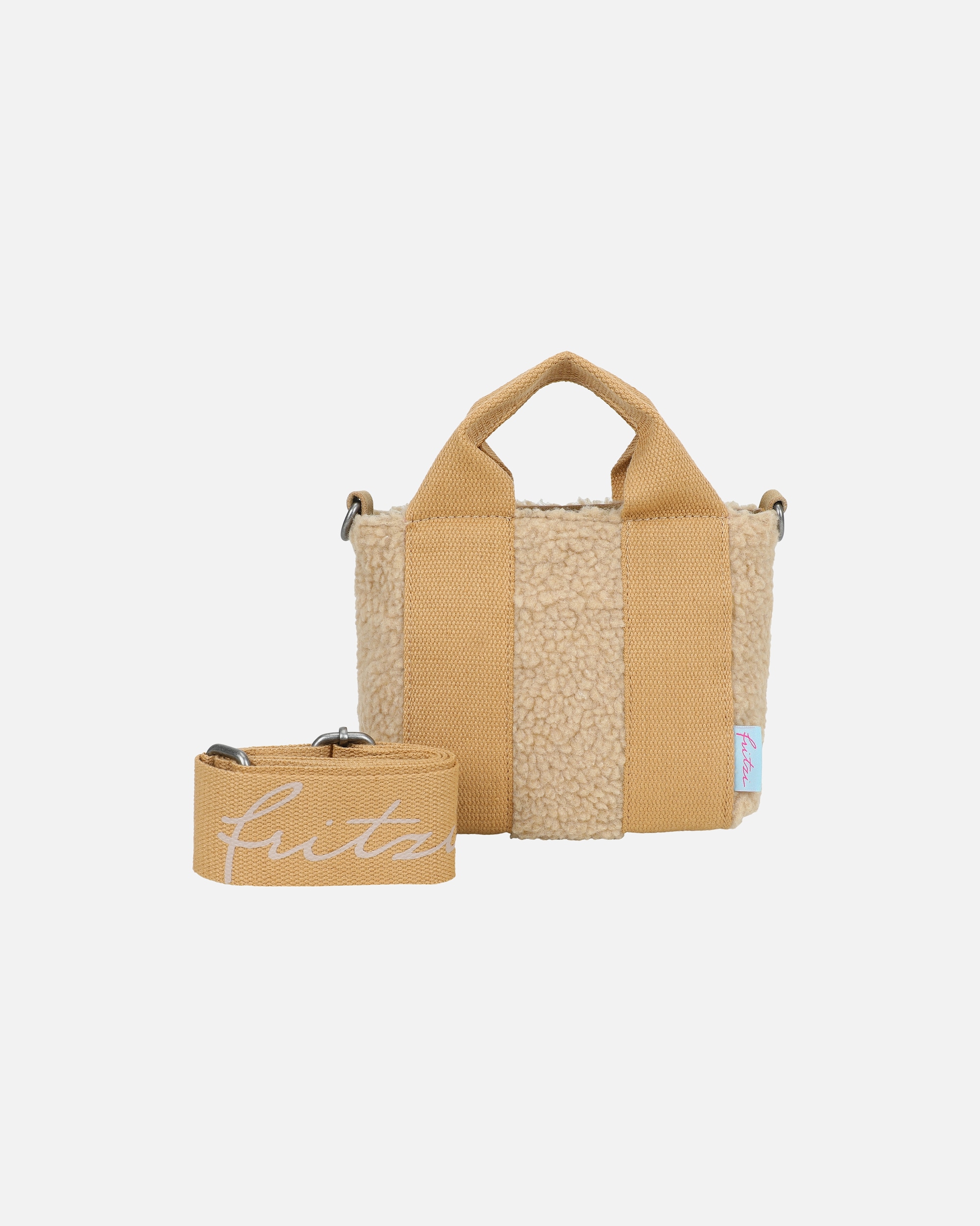 Umhängetasche für Männlich Fritzi aus Preußen Crosstasche Fritzi Bini Limited Teddy mit breitem Webbing-Schulterriemen braun