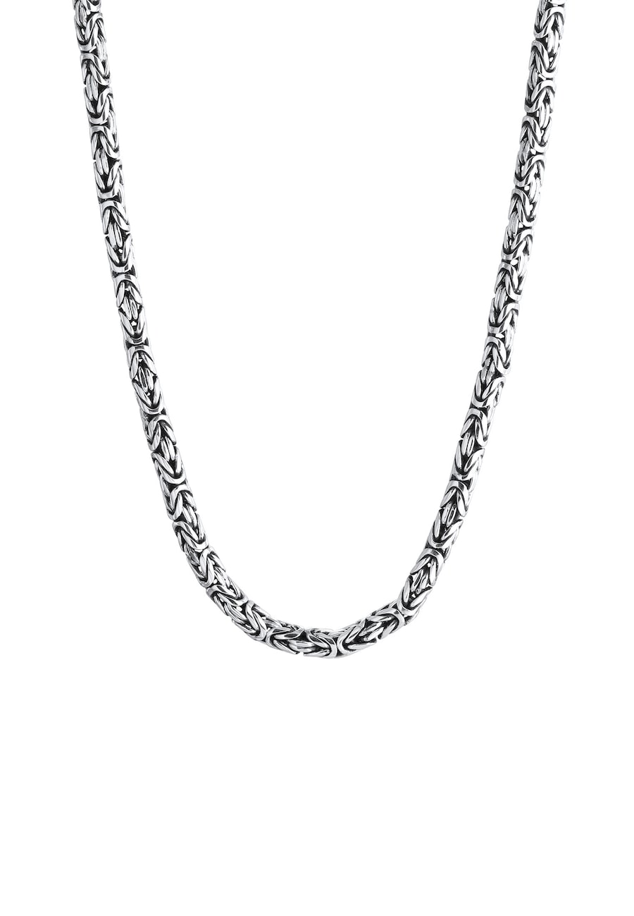 KUZZOI Herren Basic Königskette Oxidiert Cool 925 Silber 60