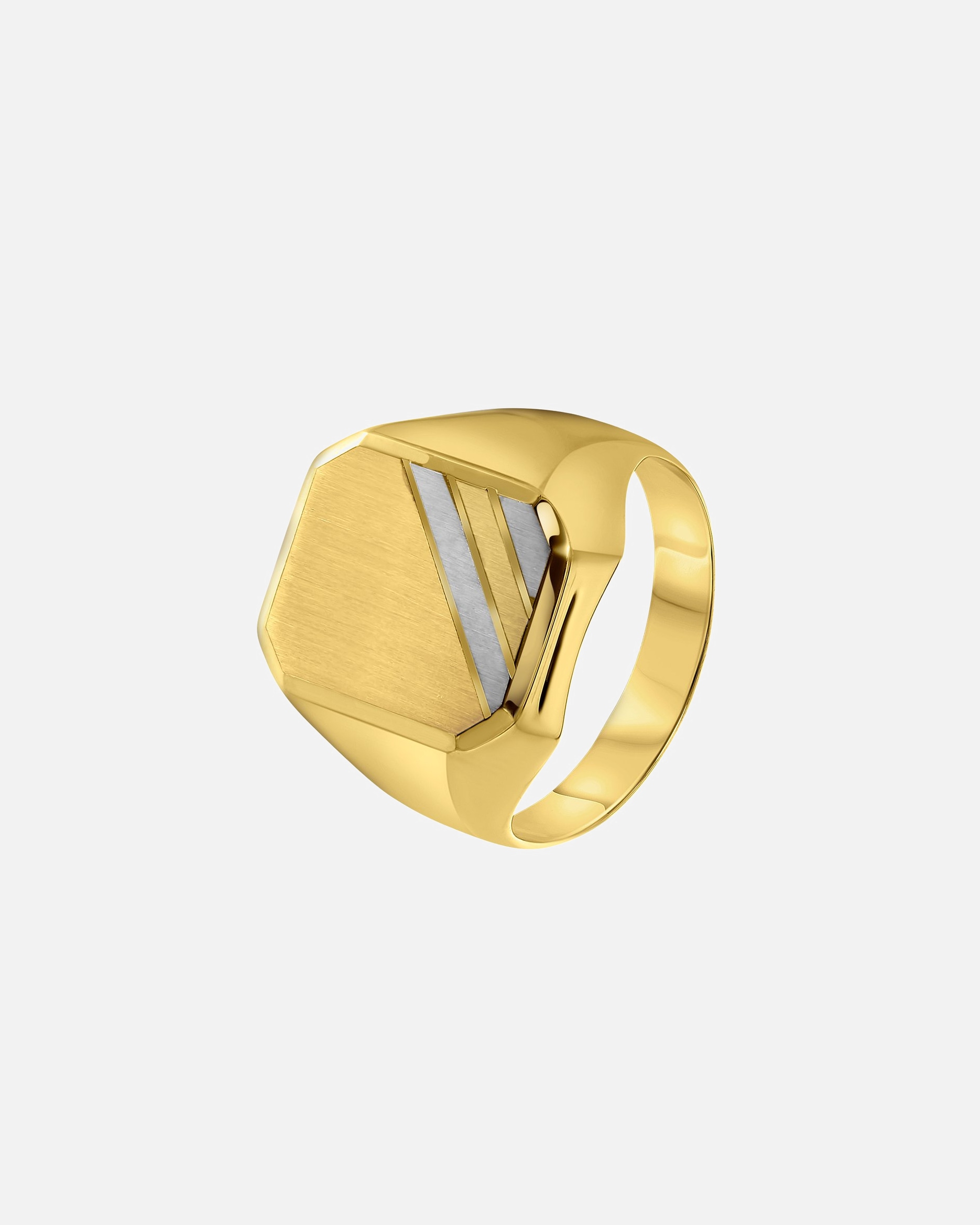 Ring für Männlich Lucardi Ringe 585 Gold - silbern-goldfarbig 60mm