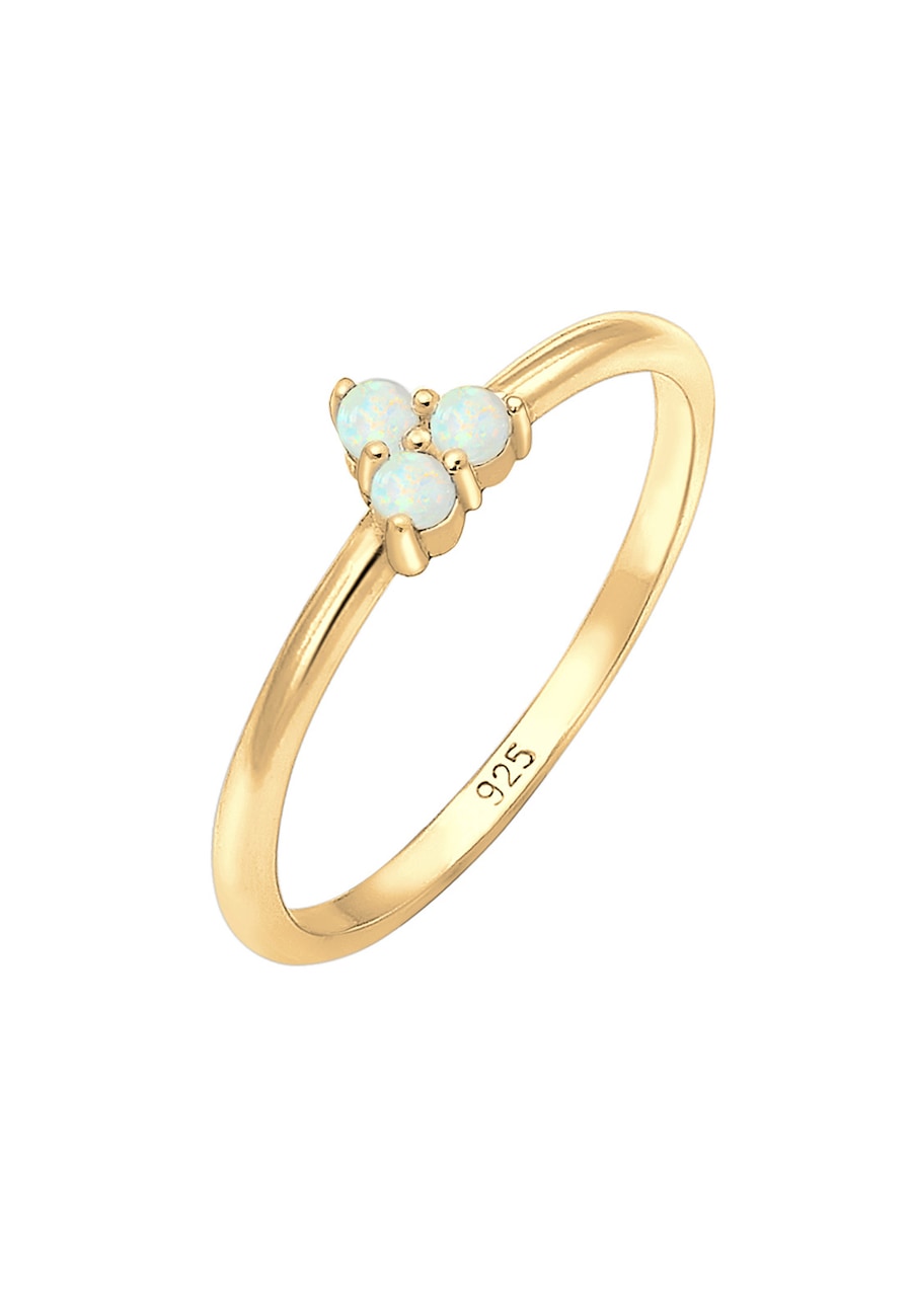 Elli Bandring Opal Kreis Geo Trio Trend 925er Silber 52 Damen