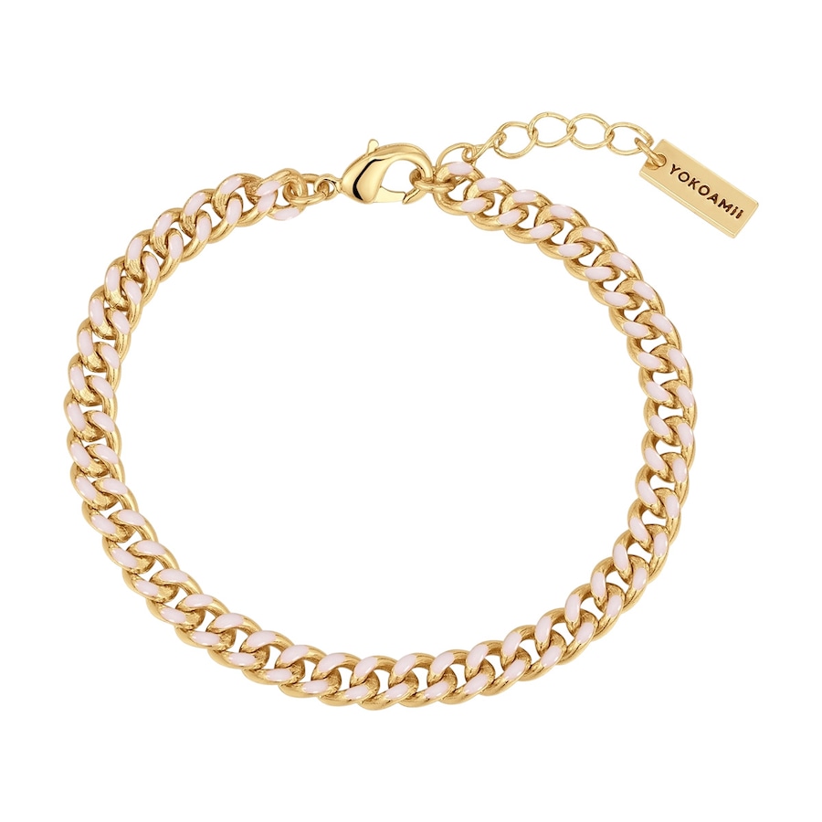 Yokoamii Armband aus Messing in Gelbgold mit 17,0 cm Basislänge + 3,0 Verlängerung Damen