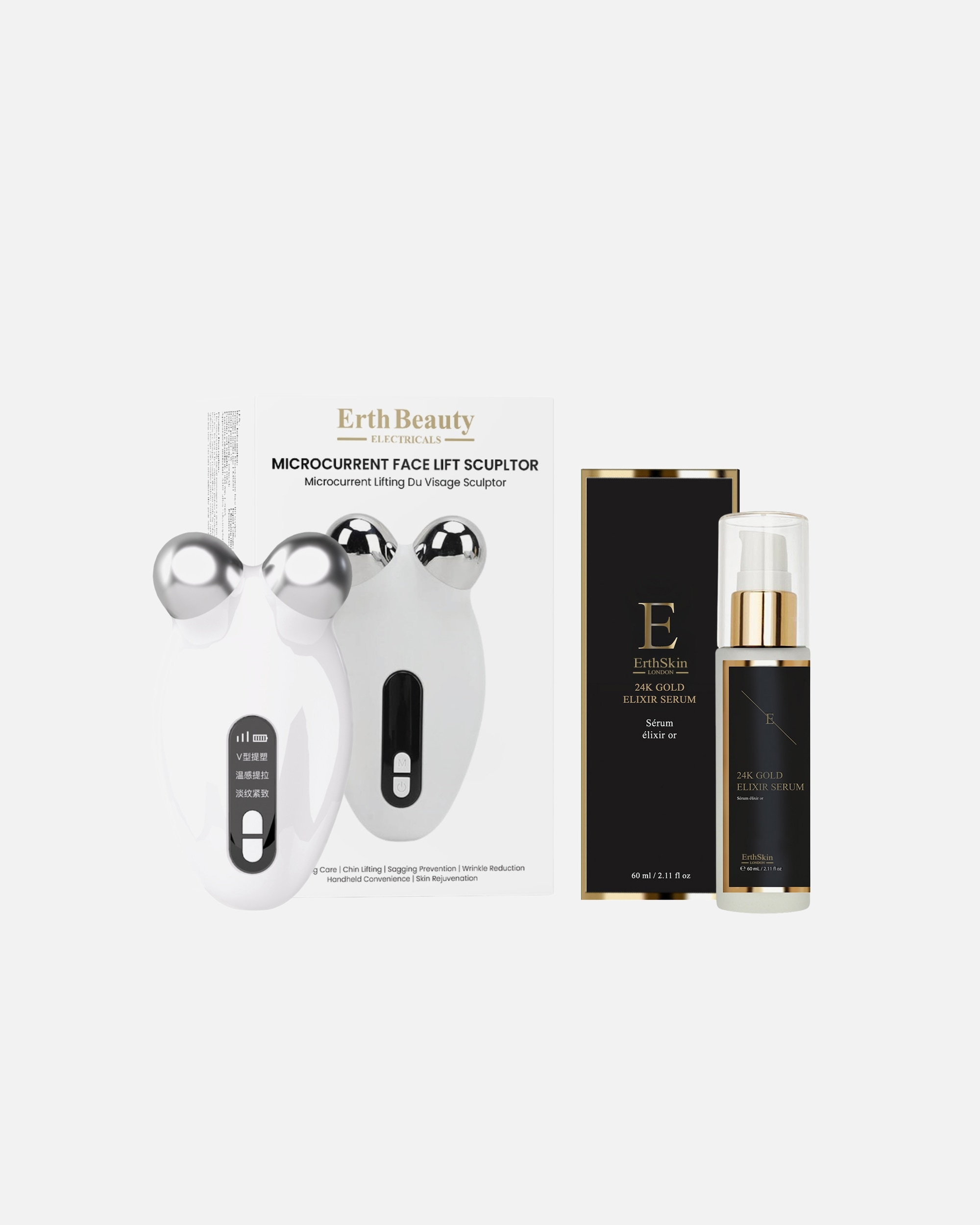 Gesichtsmassagegerät für Unisex ErthSkin London Mikrostrom Sculptor Duo 24K Gold 1 Stück