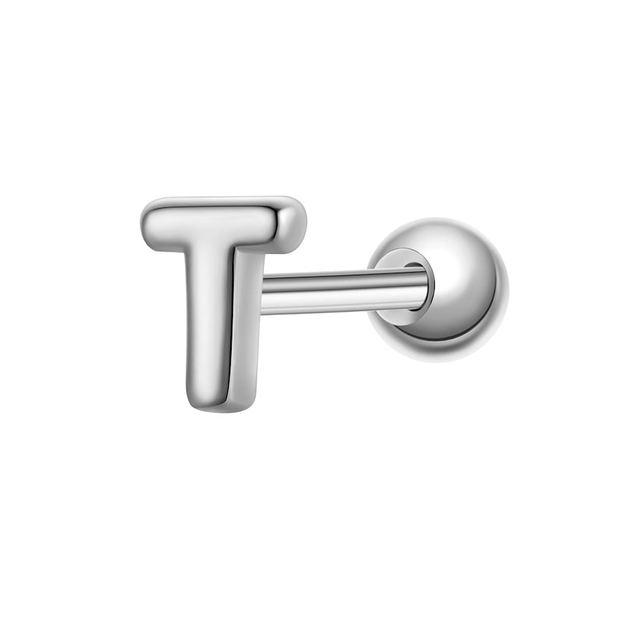 Glanzstücke München Piercing Buchstabe T aus Sterling Silber in silber 4,4 mm Damen