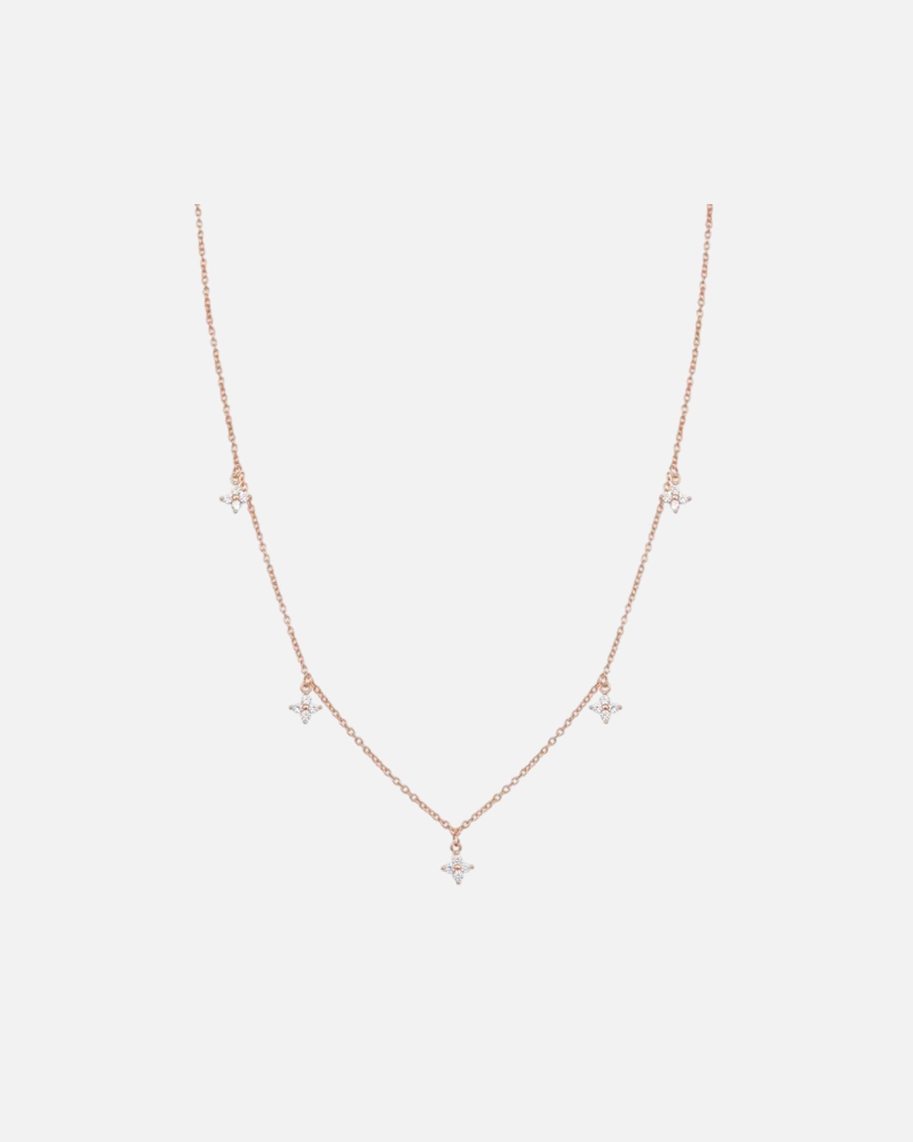 Halskette für Weiblich Hey Happiness Default Brand Line Halskette mit Blüten-Anhänger – 925 Sterling Silber Rosegold