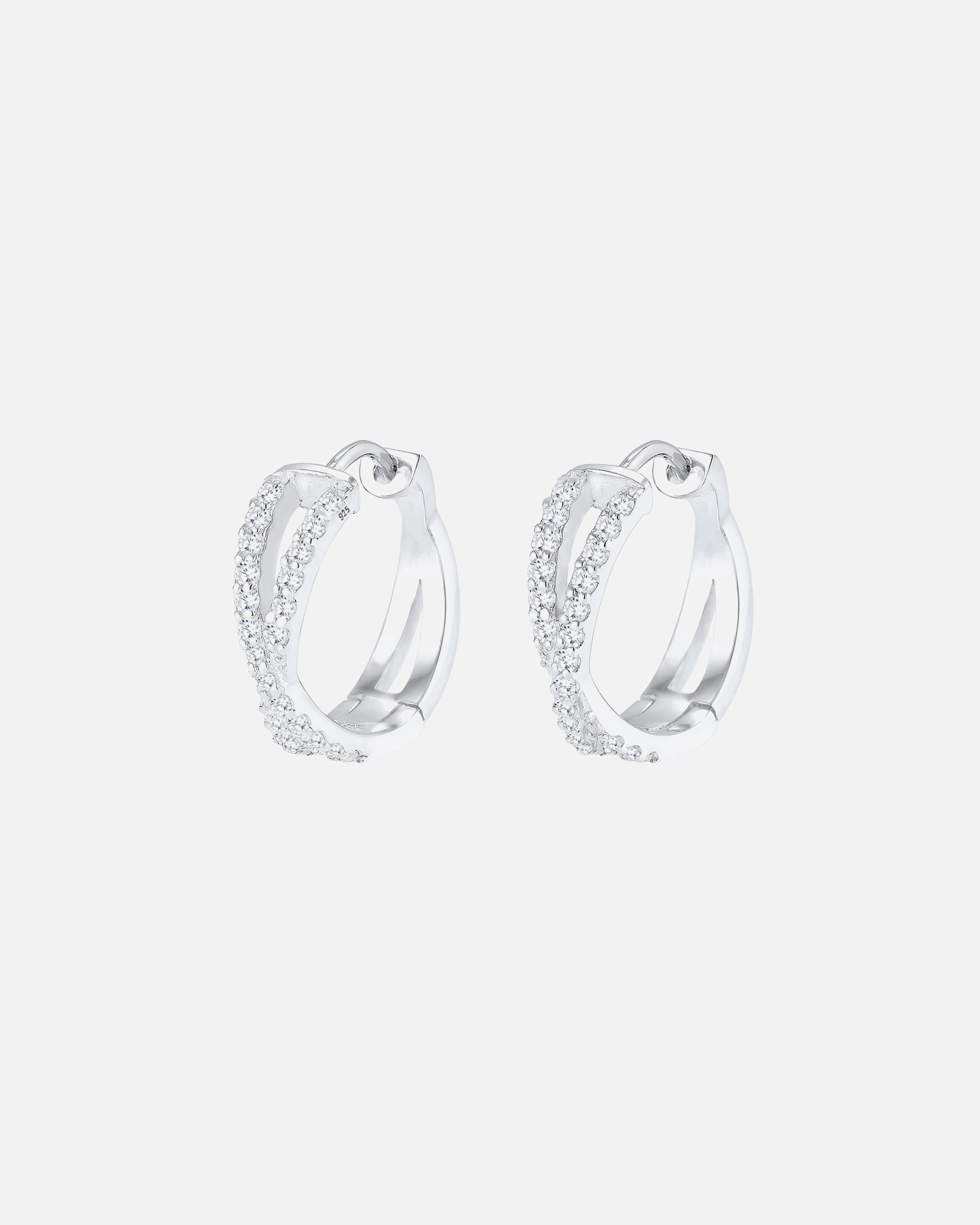 Ohrringe für Weiblich Elli PREMIUM Creole Cross Zirkonia 925 Sterling Silber OneSize