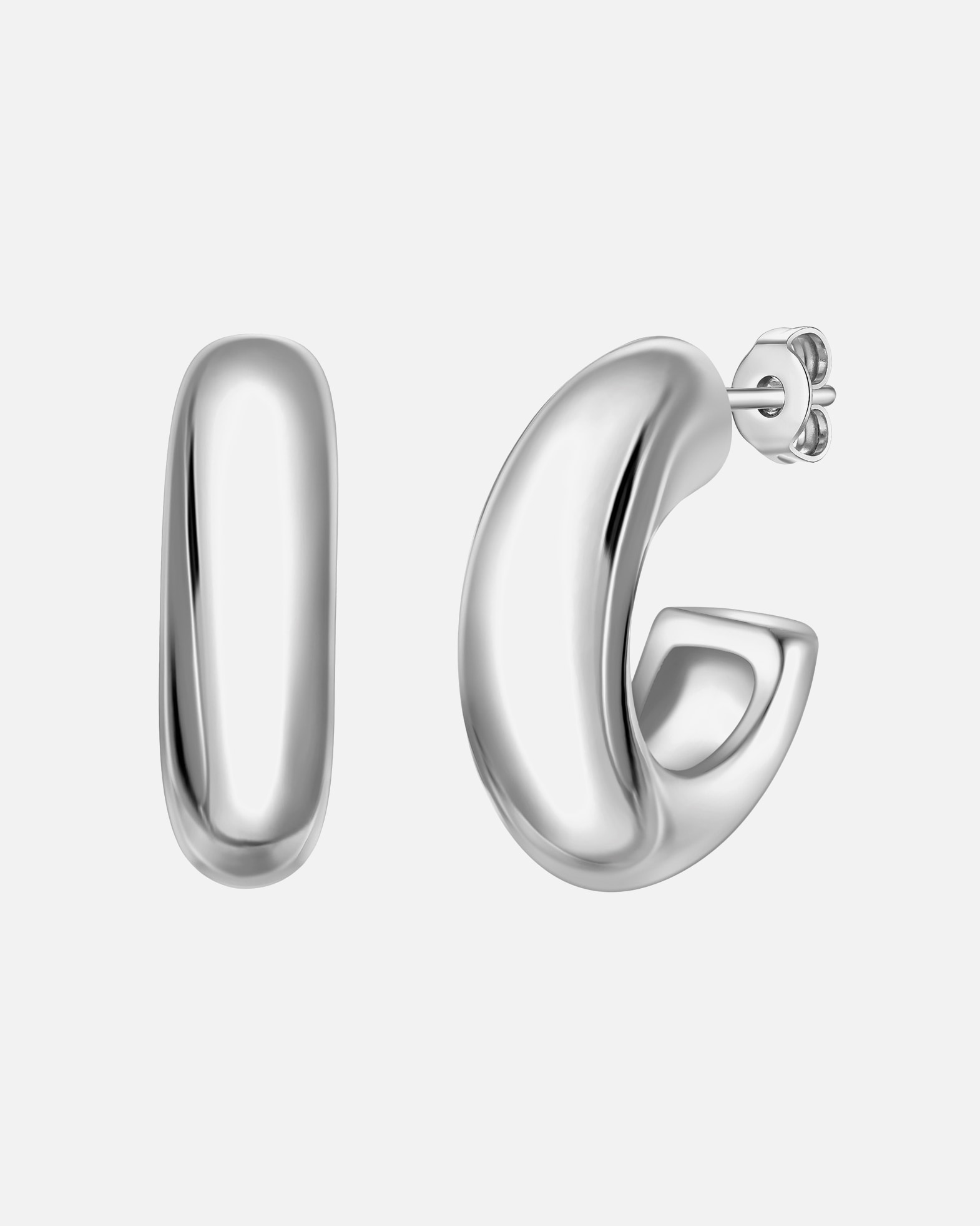 Creolen für Weiblich Yokoamii Creolen aus Metall-Legierung in silber 19,4 mm