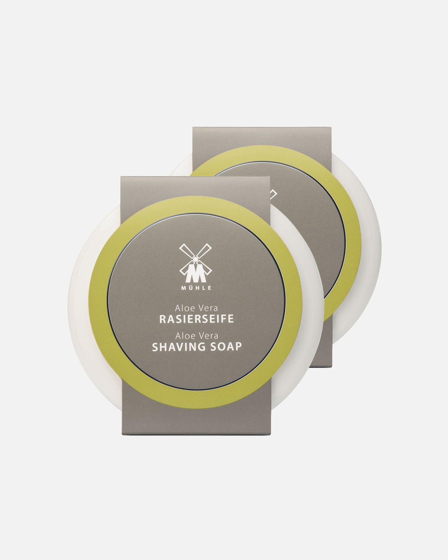 Handseife für Männlich Mühle Rasierseife Aloe Vera in Porzellanschale Doppelpack (2er Set) Rasierseife Aloe Vera in Porzellanschale Doppelpack (2er Set)