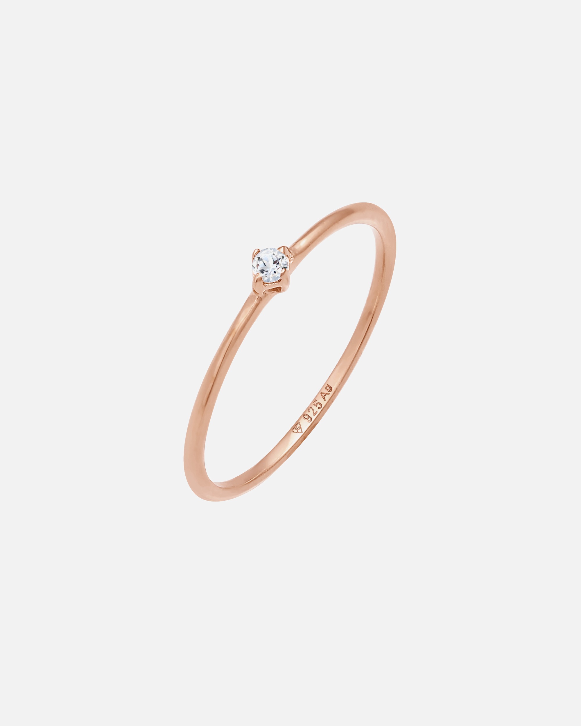 Ring für Weiblich Elli PREMIUM Elli PREMIUM Ring Stapelring Topas Solitär 925 Silber vergoldet 54