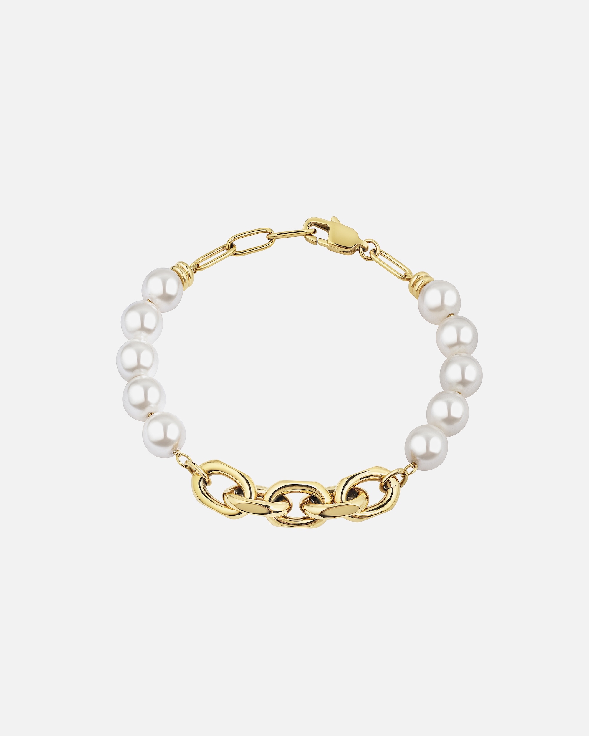 Armband für Weiblich Zeeme Armband Edelstahl Muschelkernperle gelb vergoldet