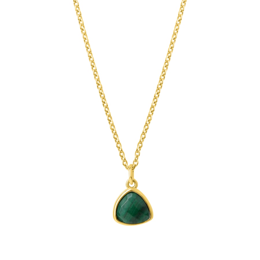 Celesta Anhänger mit Kette 925/- Sterling Silber Malachit grün 42,0+3,0cm Weiss Damen