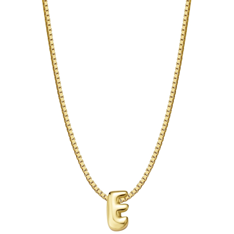 Glanzstücke München Halskette Buchstabe E aus Sterling Silber in gelbgold 40,0 cm Basiskette + 5,0 Verlängerung Damen
