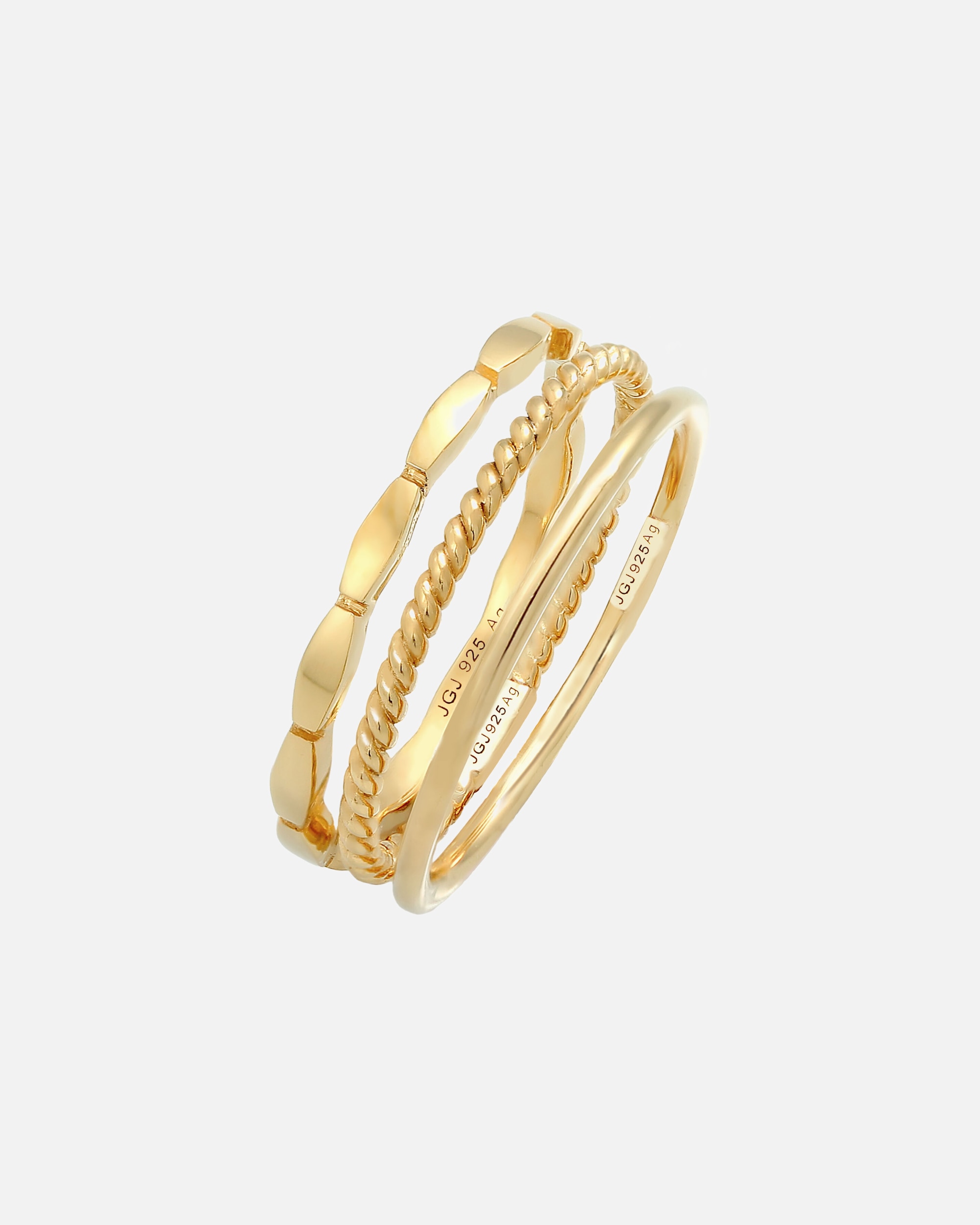 Ring für Weiblich Elli Elli Ring Stapelringe Stacking Bandring 3er Set 925 Silber 52