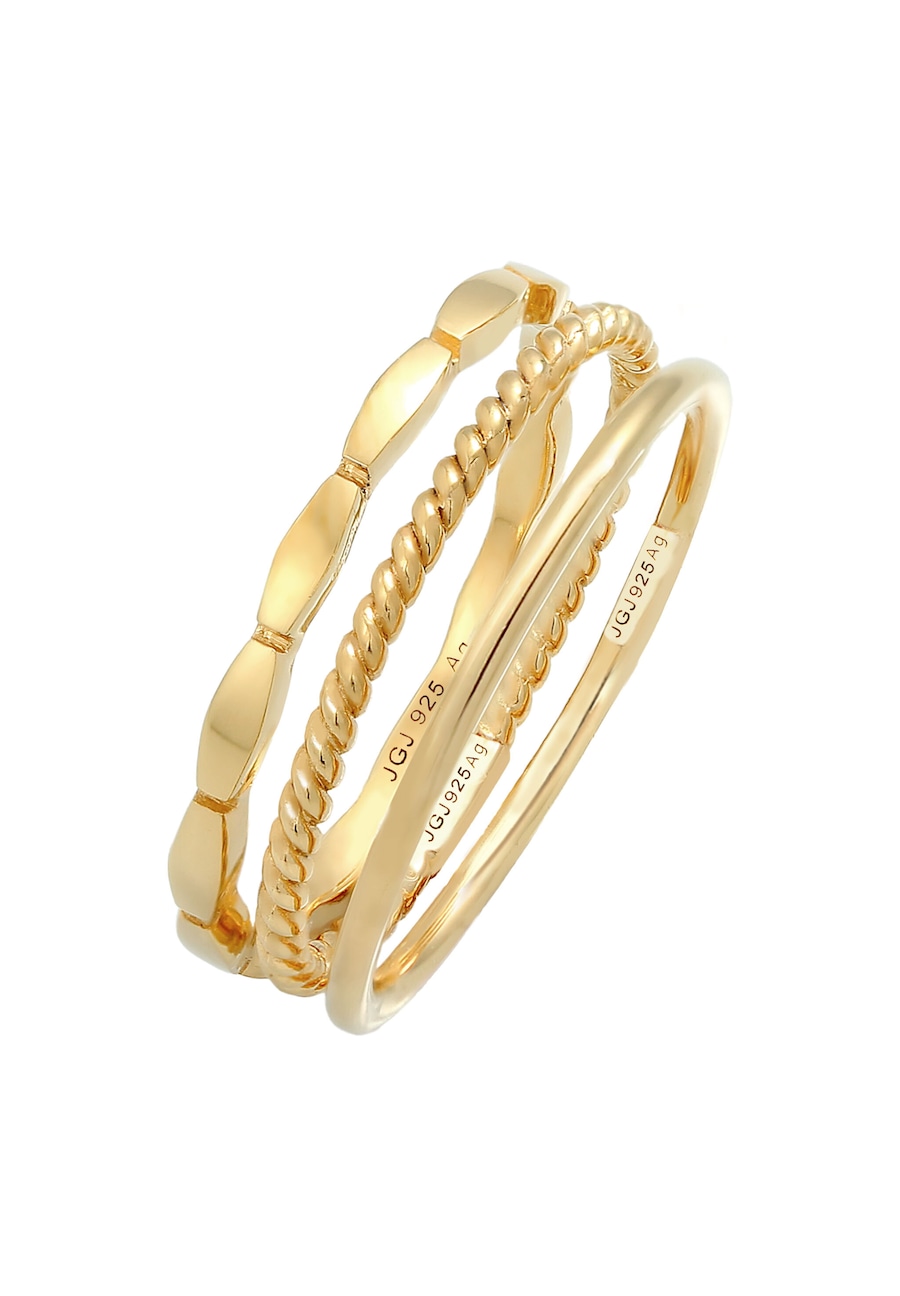 Elli Ring Stapelringe Stacking Bandring 3er Set 925 Silber 54 Damen