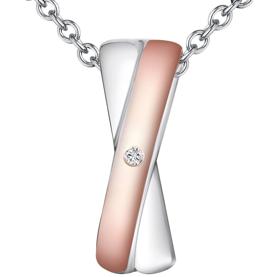 Rafaela Donata Diamant-Kette Sterling Silber Diamant in Silber/Roségold 40 cm + 5 Damen
