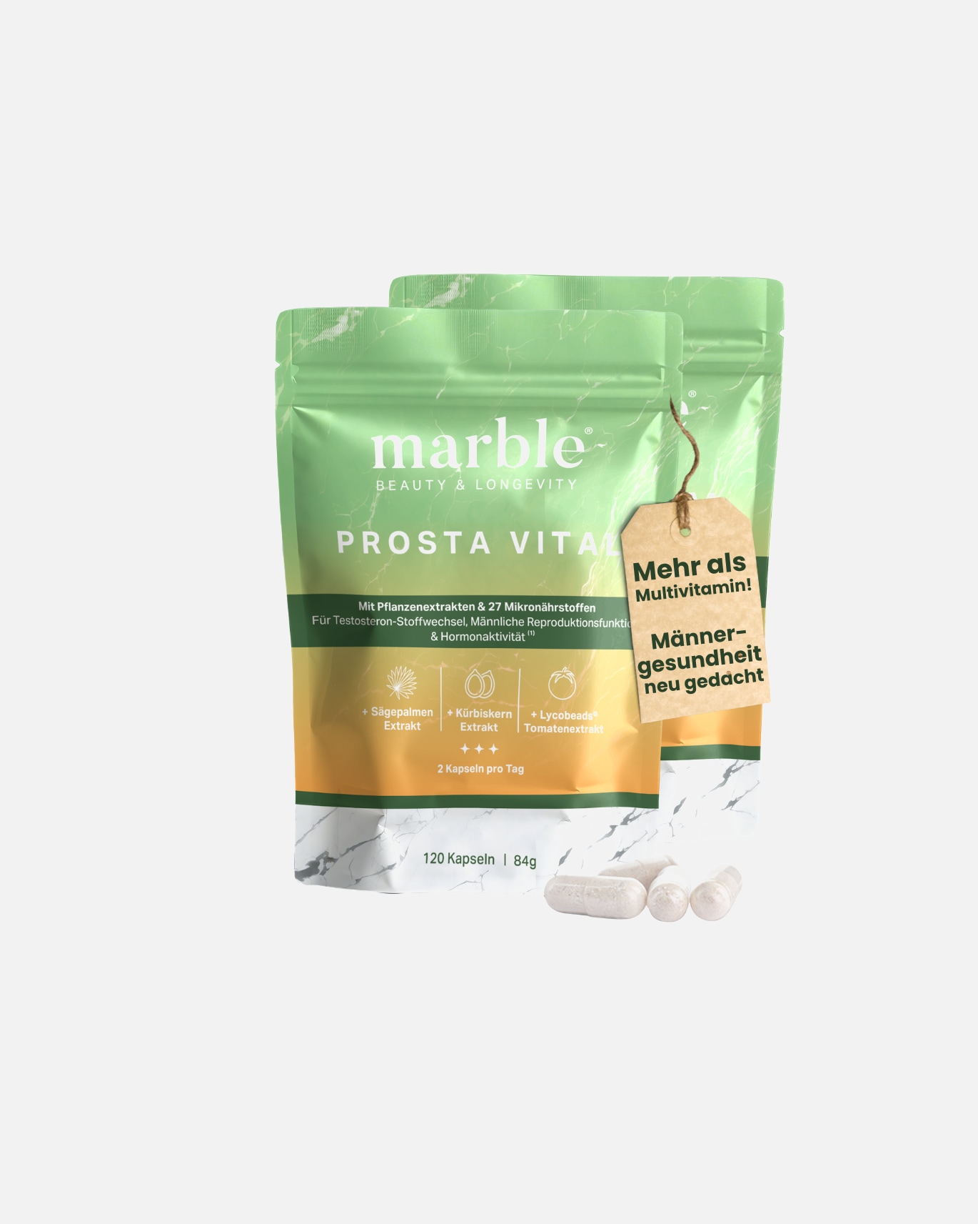 Nahrungsergänzung Energie & Fokus für Unisex marble Prosta Vital – Prostata Komplex Kapseln Prosta Vital – Prostata Komplex Kapseln 2er Pack
