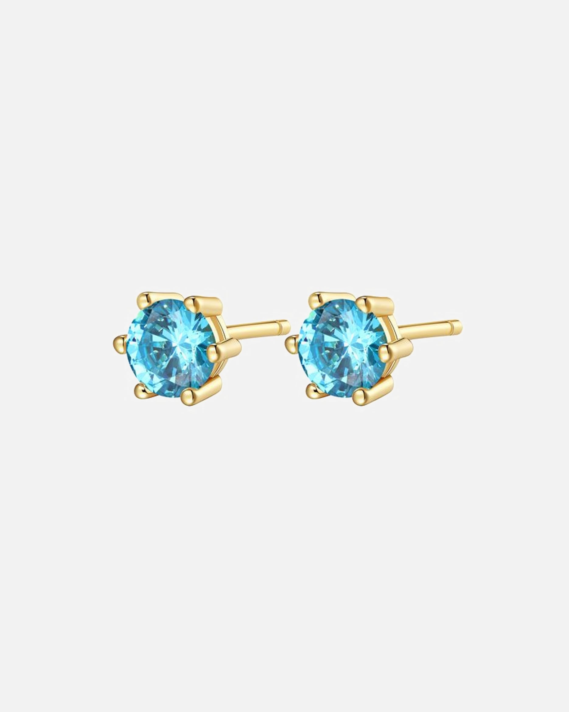 Ohrringe für Weiblich Hey Happiness Default Brand Line Aquamarin Ohrstecker – 925 Sterling Silber Ohrringe – hypoallergen Gold