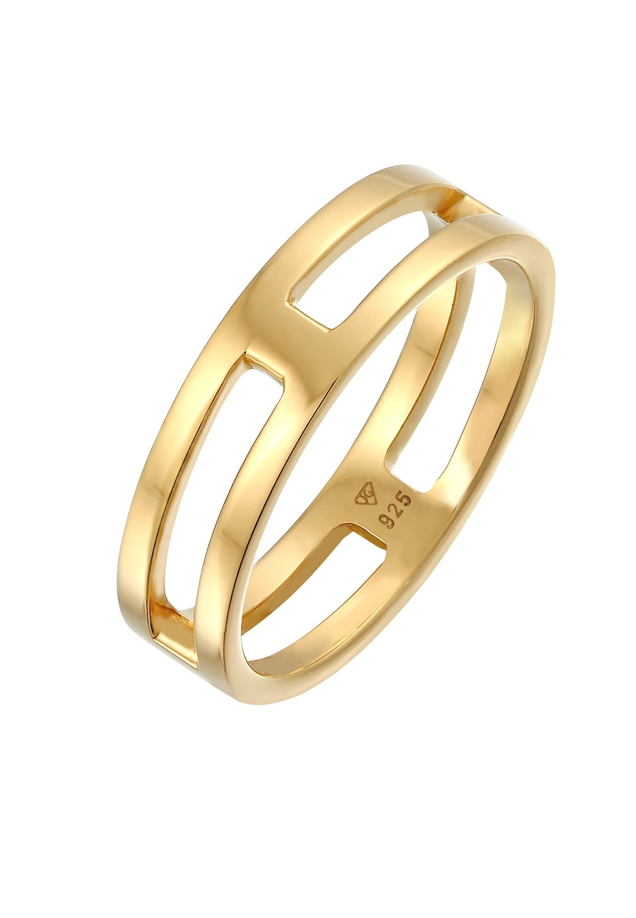 KUZZOI Herren Bandring Steg Massiv 925 Silber 62