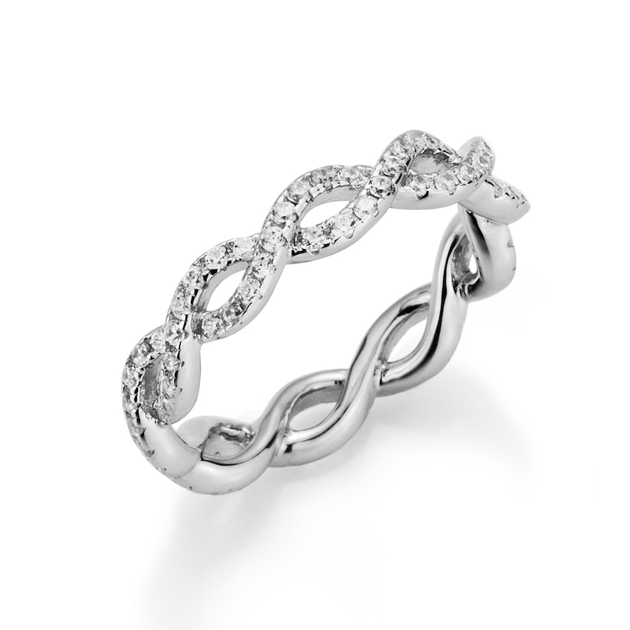 Giorgio Martello Milano Ring Infinity (Unendlichkeitszeichen) mit Zirkonia, Silber 925 52 Damen