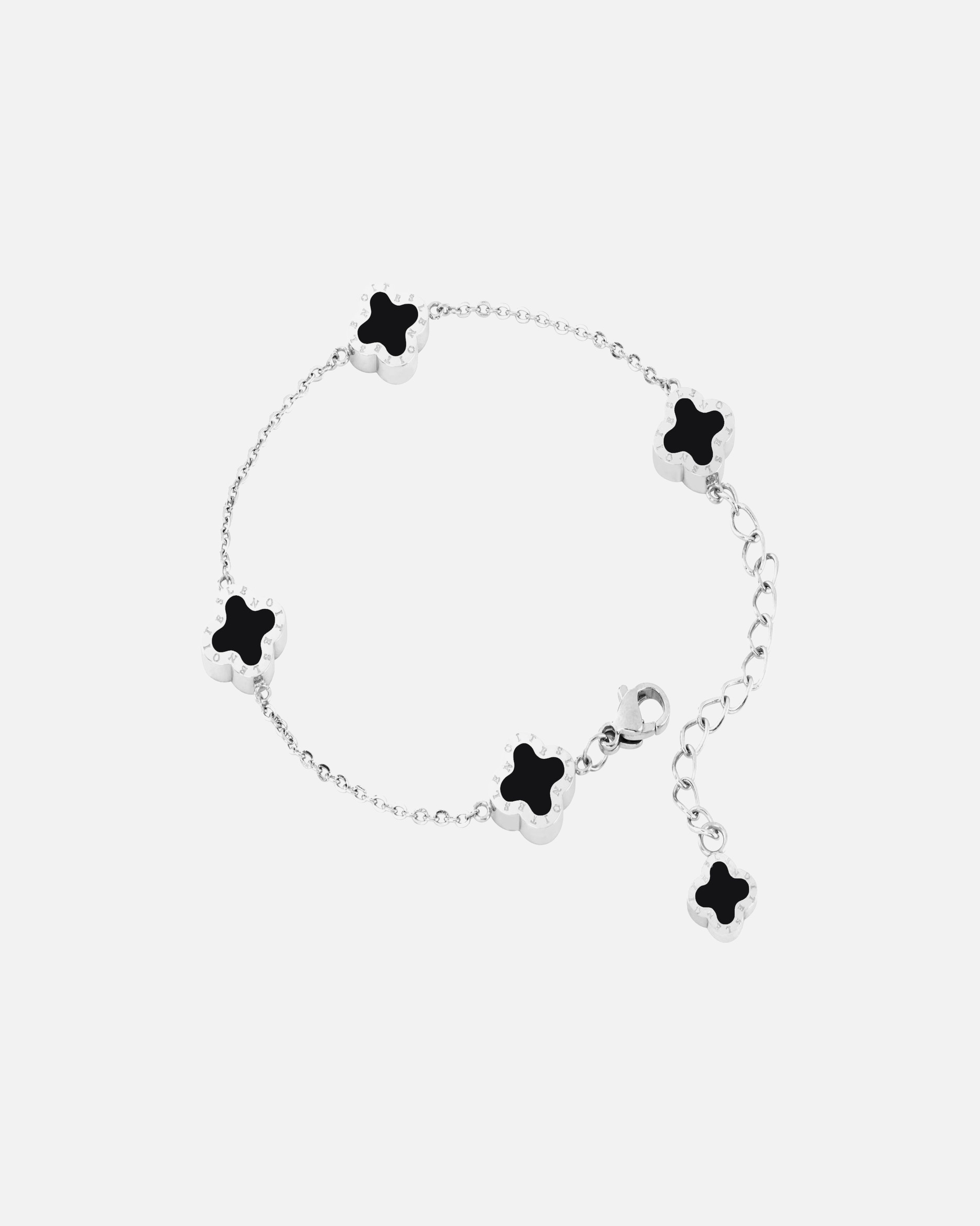 Armband für Weiblich Lenoites Armband 'Four-leaf Clover Mini' silver-black
