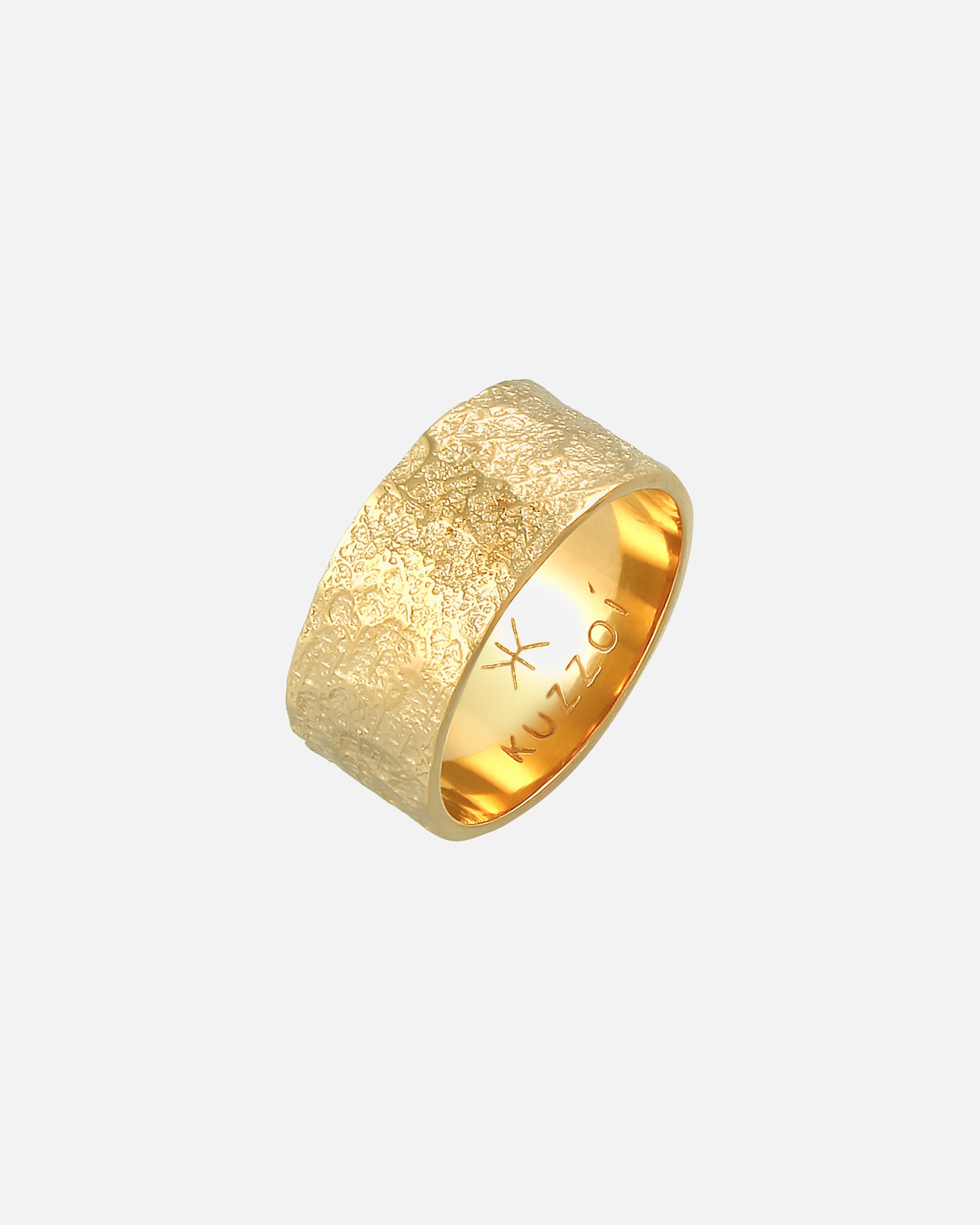 Ring für Männlich KUZZOI Herren Bandring Organic Struktur 925 Silber 54