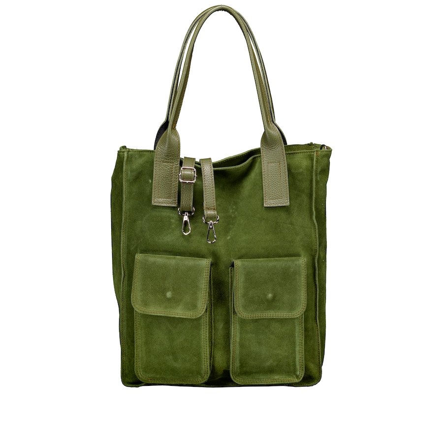 Hausfelder Manufaktur Shopper Velours Oliv Damen