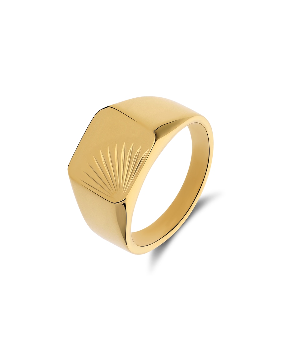 Lucardi Ringe Stahl - goldfarbig 57mm Herren