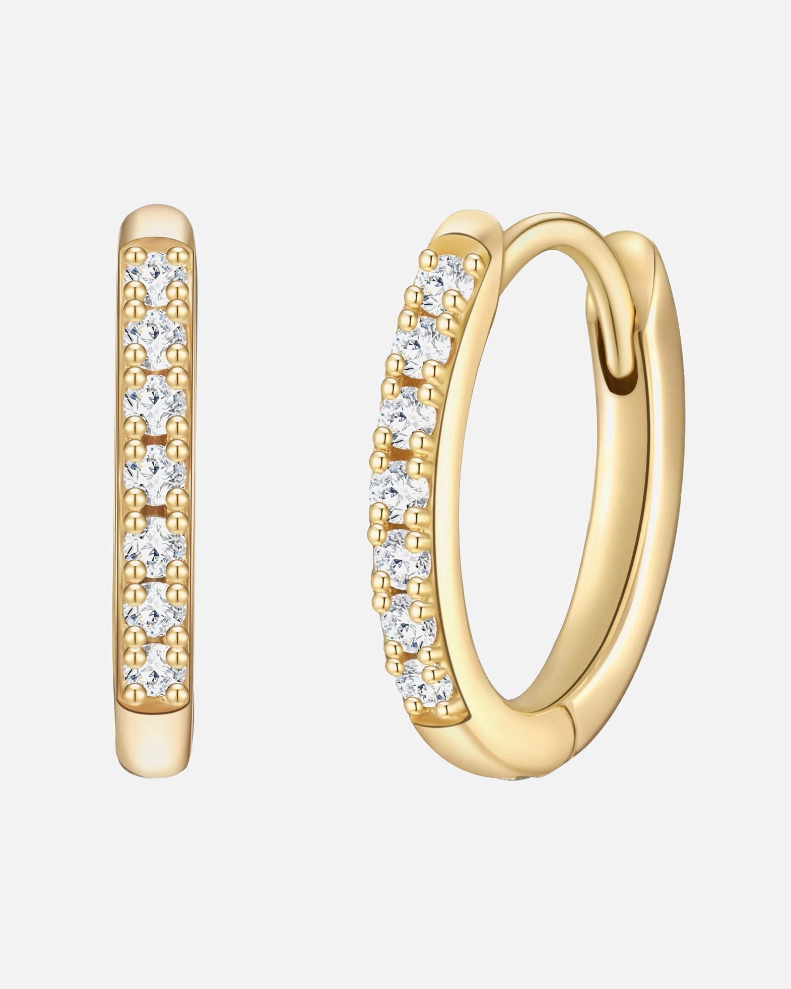 Creolen für Weiblich Glanzstücke München Creolen aus Sterling Silber in gelbgold mit Zirkonia 14,8 mm