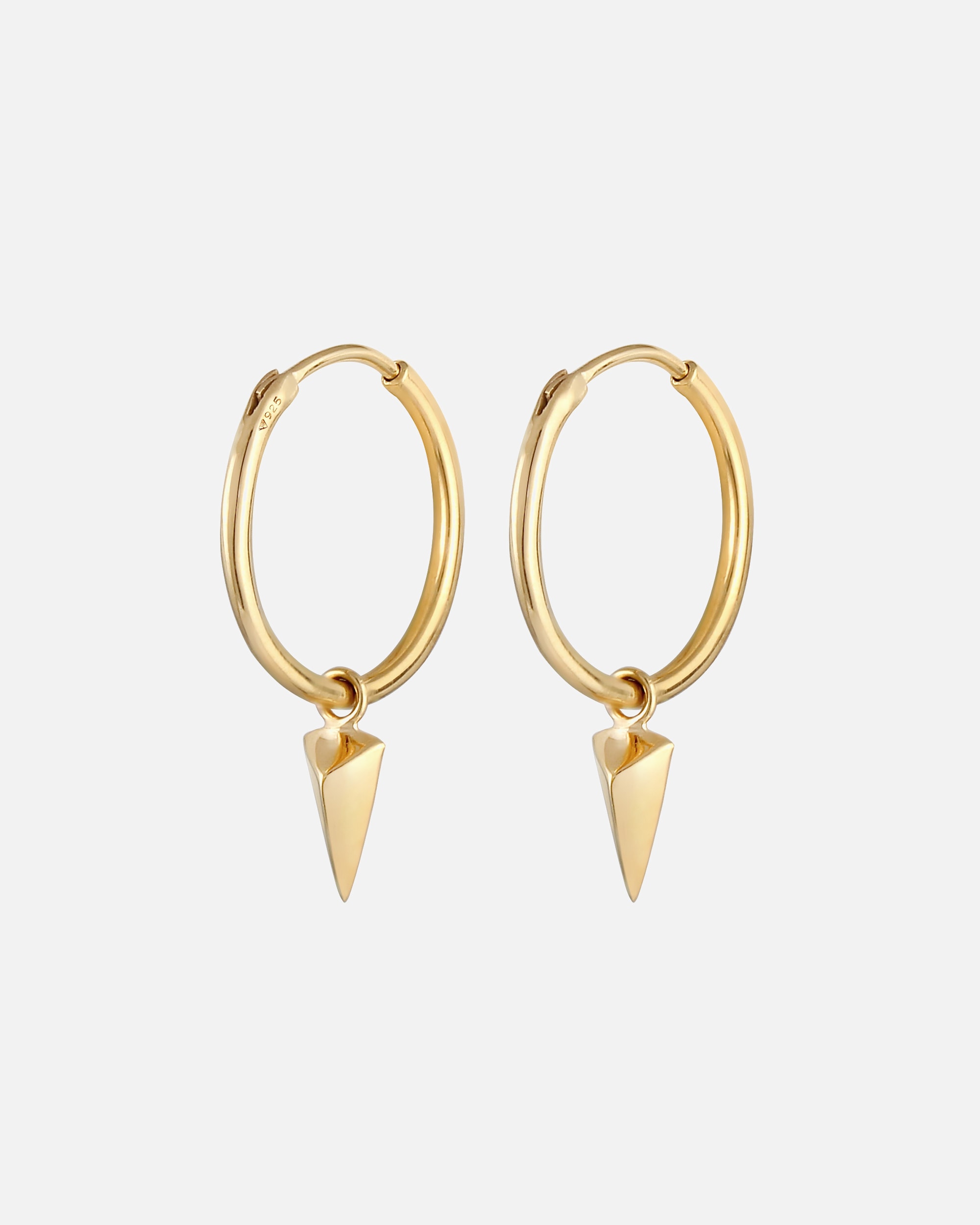 Ohrringe für Weiblich Elli Hänger Creole Dreieck Geo Design 925 Silber goldfarben