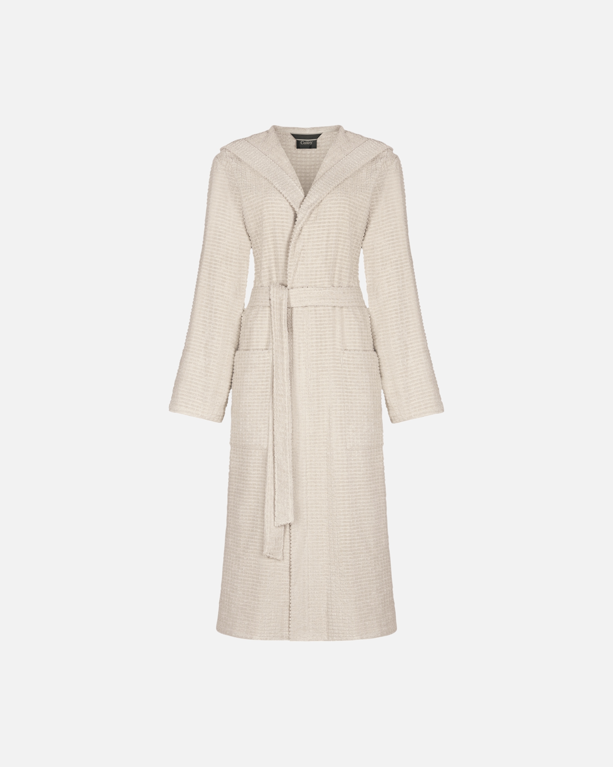 Bademantel für Unisex Cawö Cawö Bademäntel Damen Kapuze PURE Elements 6227 travertin - 366 XL