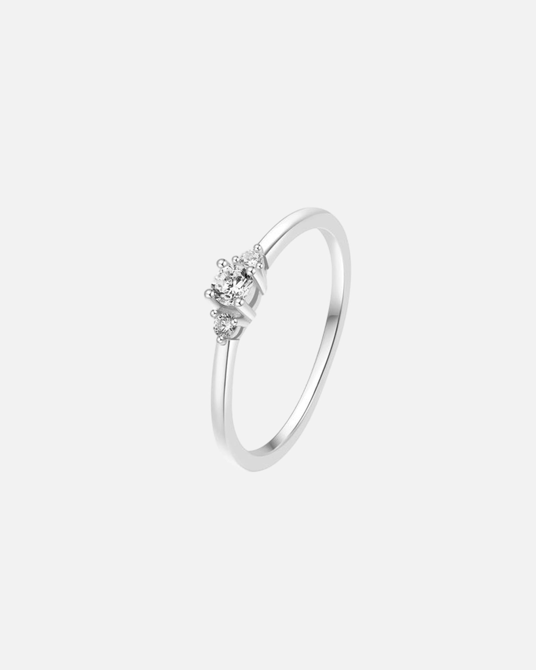 Ring für Weiblich Hey Happiness Default Brand Line Slim Trio Ring Silber – 925 Sterling Silber mit Zirkonia-Besatz 57