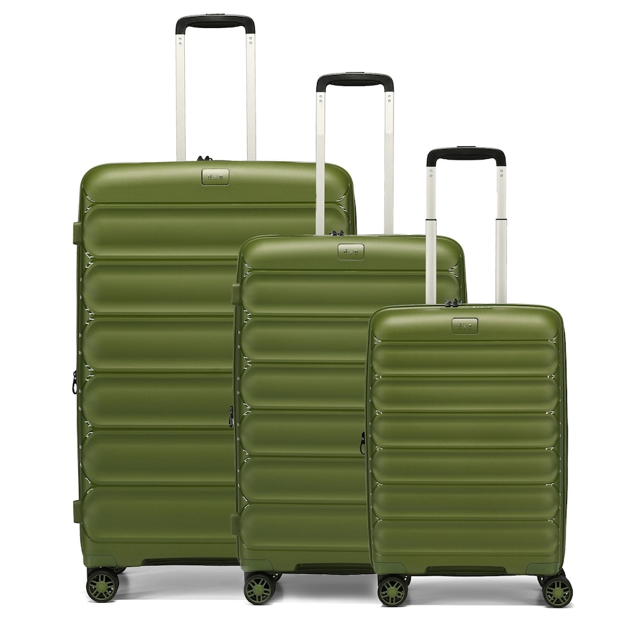 d & n Travel Line 4700 4 Rollen Kofferset 3-teilig mit Dehnfalte Grün Herren
