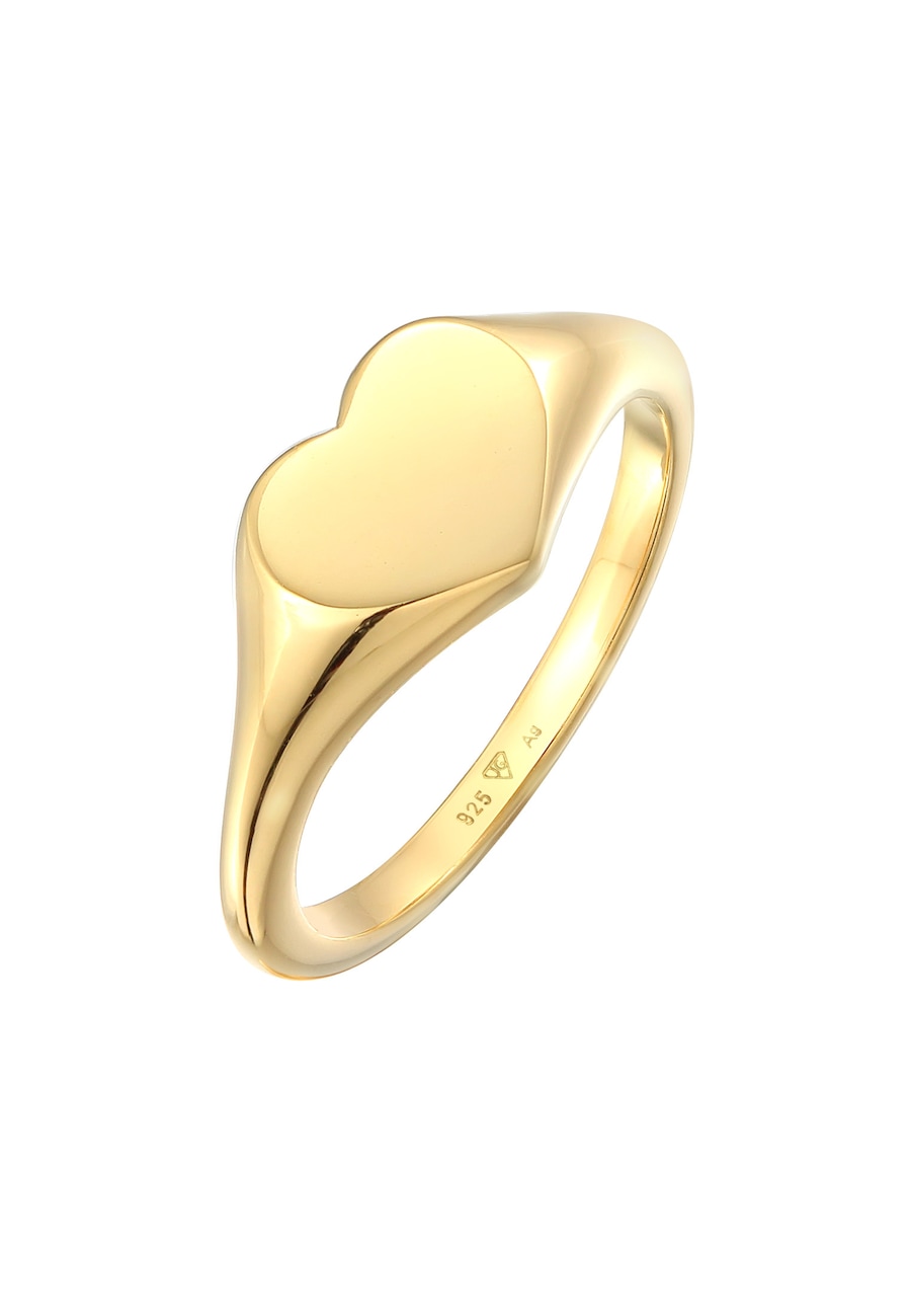 Elli Herz Liebe Siegelring 925 Silber 54 Damen