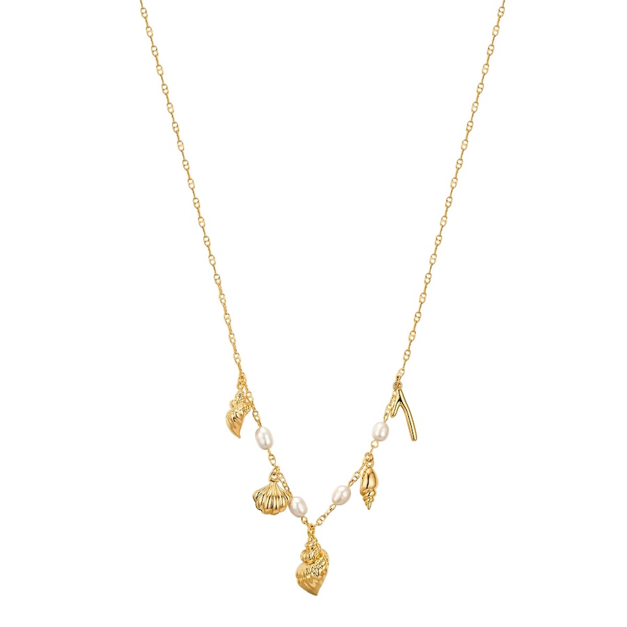 Yokoamii Halskette Metall Süßwasser-Zuchtperle in Gelbgold 47,5 cm Basiskette + 5,0 Verlängerung Damen