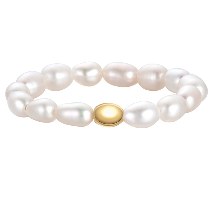 Glanzstücke München Perlen-Ring aus Sterling Silber in gelbgold mit Süßwasser-Zuchtperle One size Damen