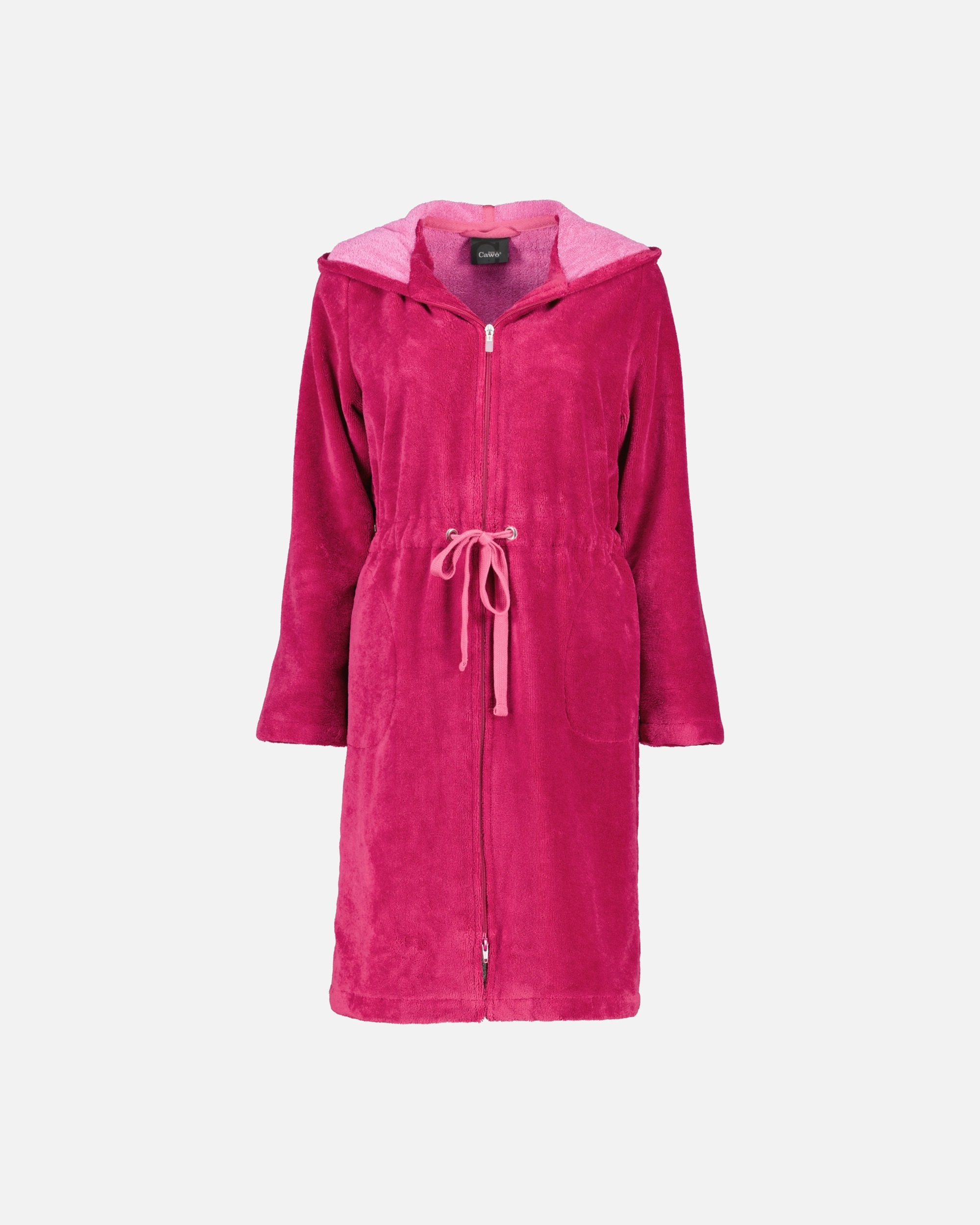 Bademantel für Weiblich Cawö Cawö Bademäntel Damen Kurzmantel mit Kapuze Cawö Home 822 beere - 22 L