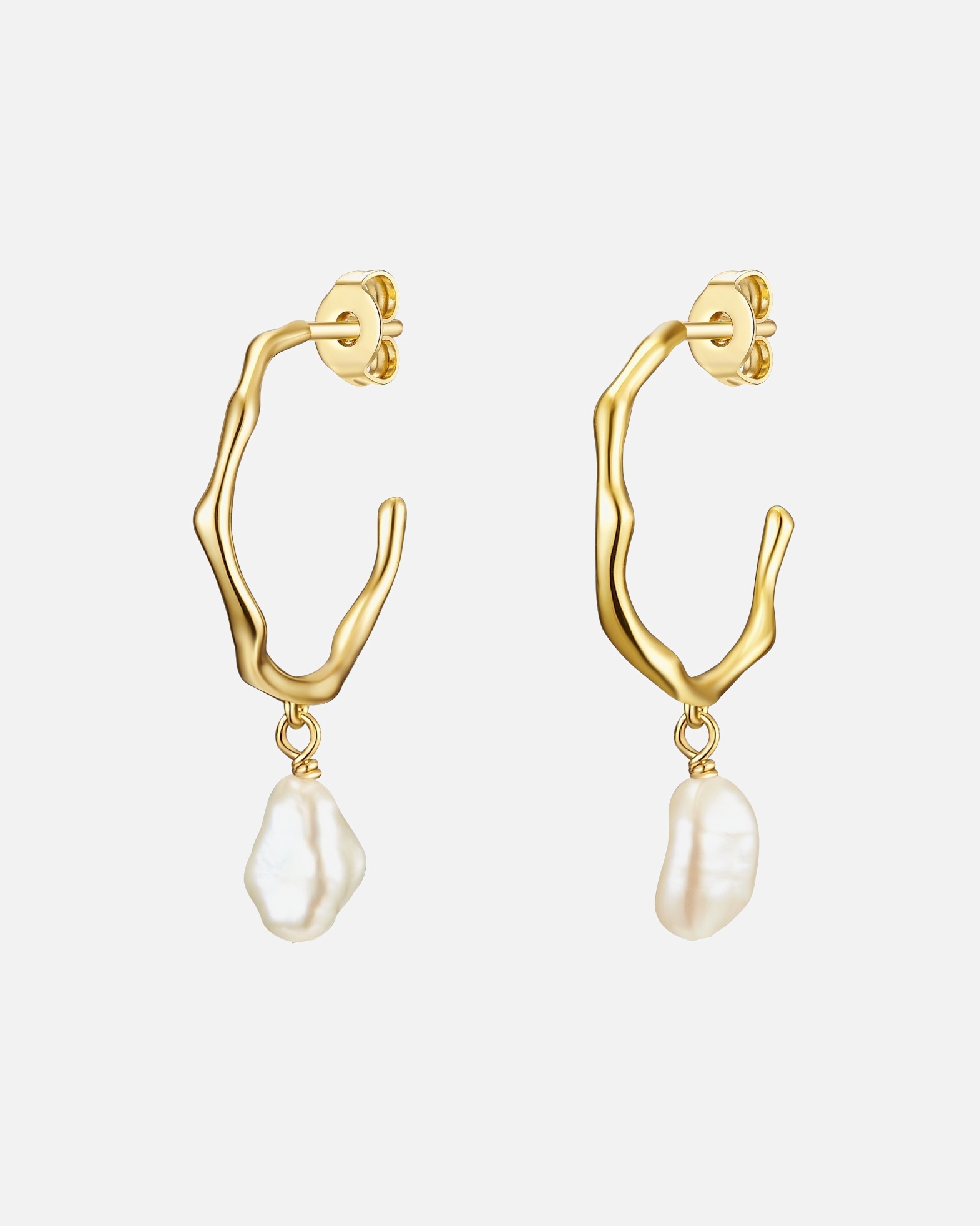 Ohrringe für Weiblich Glanzstücke München Ohrhänger aus Sterling Silber in gelbgold mit Süßwasser-Zuchtperle 31,2 mm